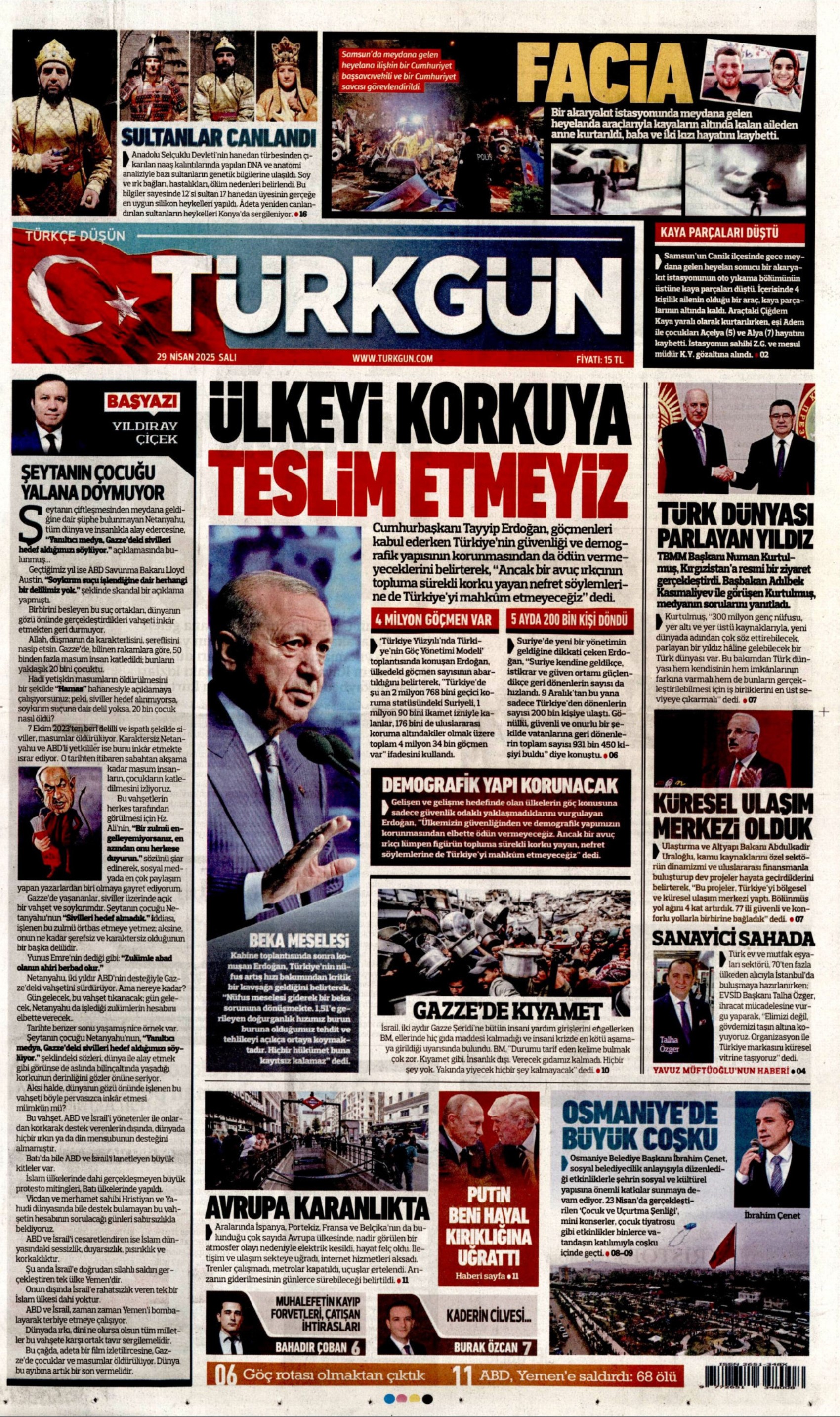 29 Nisan 2025 gazete manşetleri: Yandaş medyanın hedefinde muhalefet var