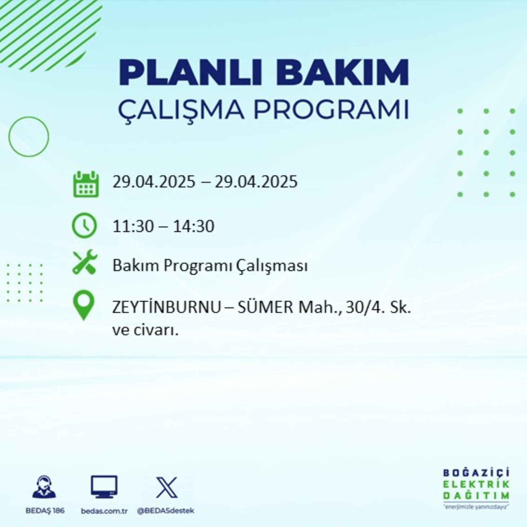 BEDAŞ paylaştı: İstanbul'da 29 Nisan Salı günü elektrik kesintisi yaşanacak ilçeler
