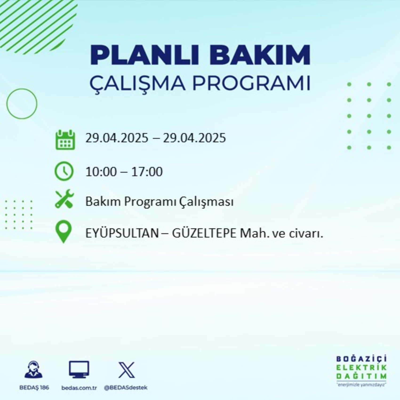 BEDAŞ paylaştı: İstanbul'da 29 Nisan Salı günü elektrik kesintisi yaşanacak ilçeler
