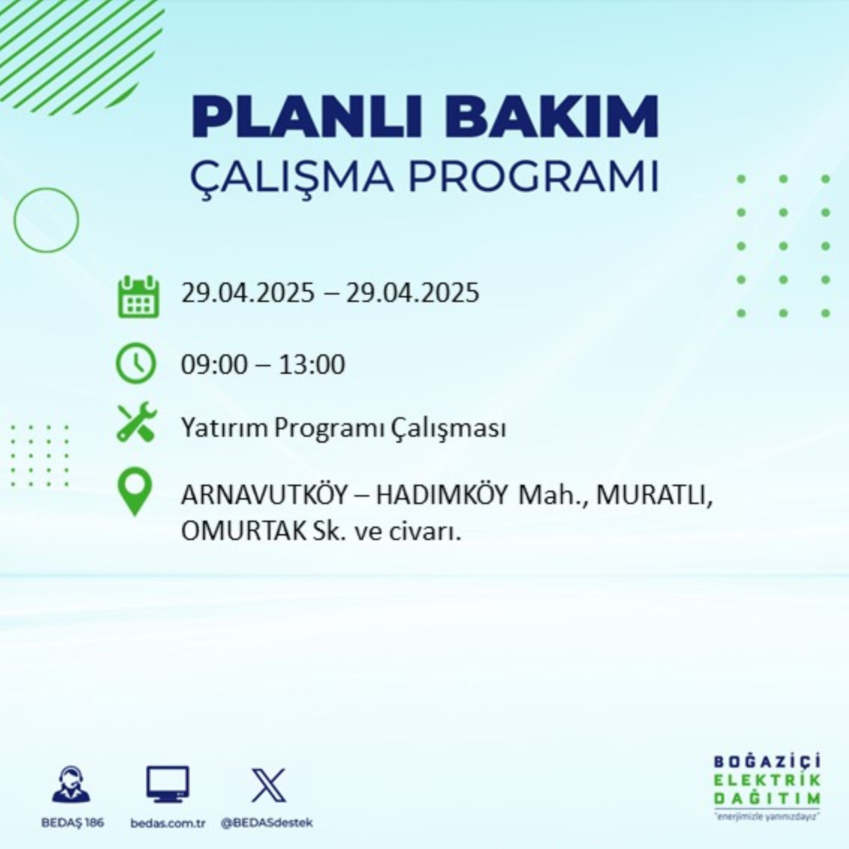 BEDAŞ paylaştı: İstanbul'da 29 Nisan Salı günü elektrik kesintisi yaşanacak ilçeler