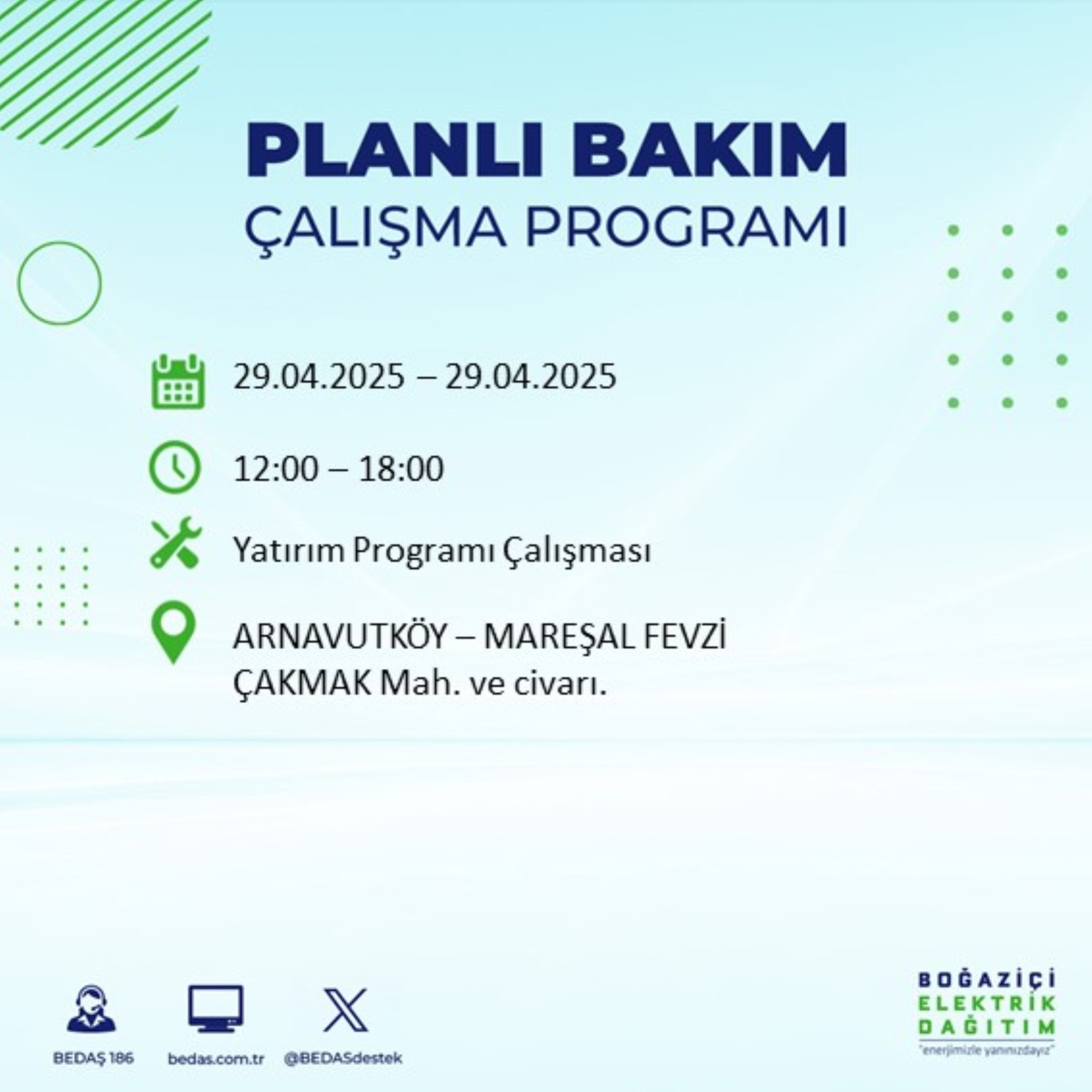 BEDAŞ paylaştı: İstanbul'da 29 Nisan Salı günü elektrik kesintisi yaşanacak ilçeler