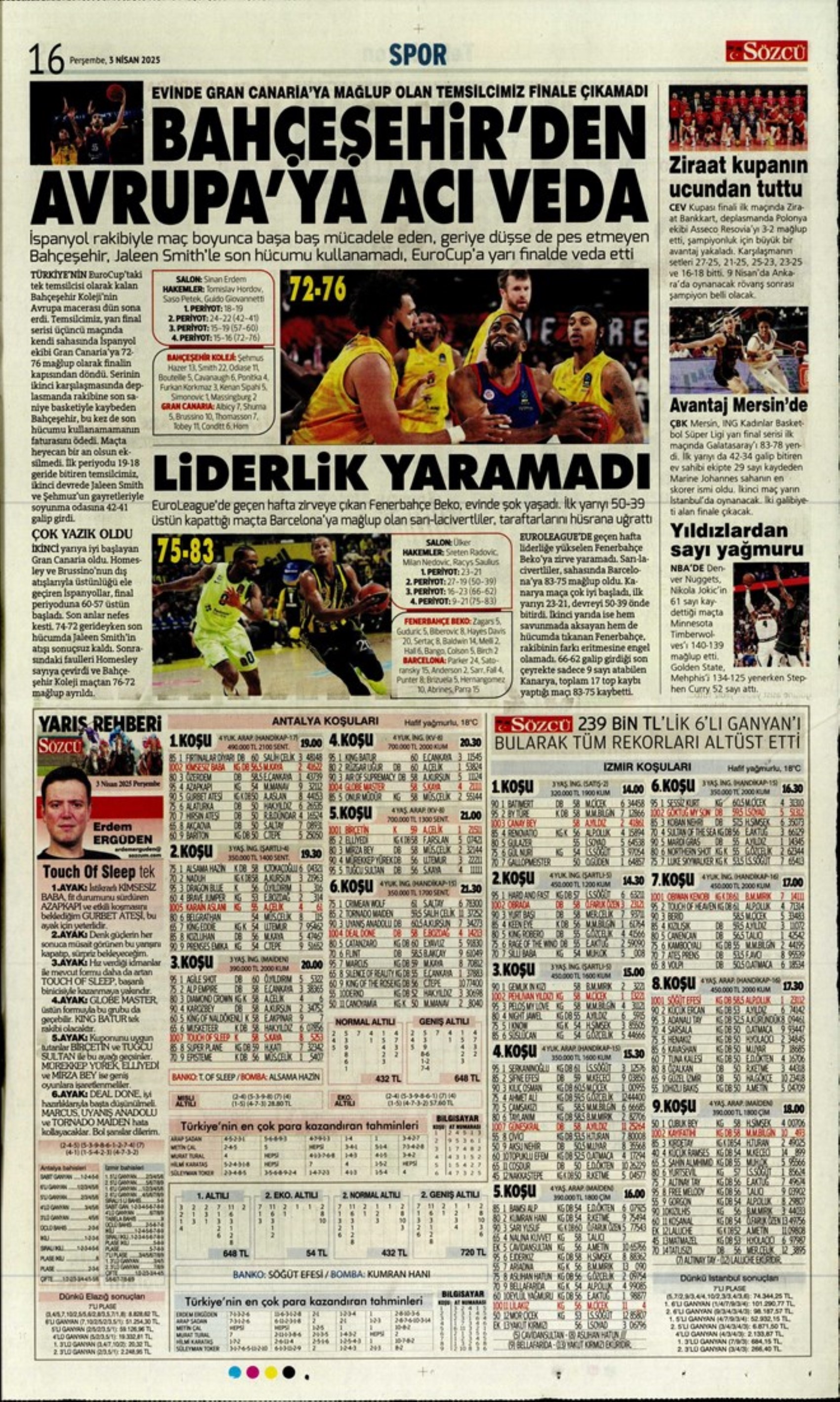 Günün spor manşetleri... 'Aslan Kadıköy'de krallık kurdu!'