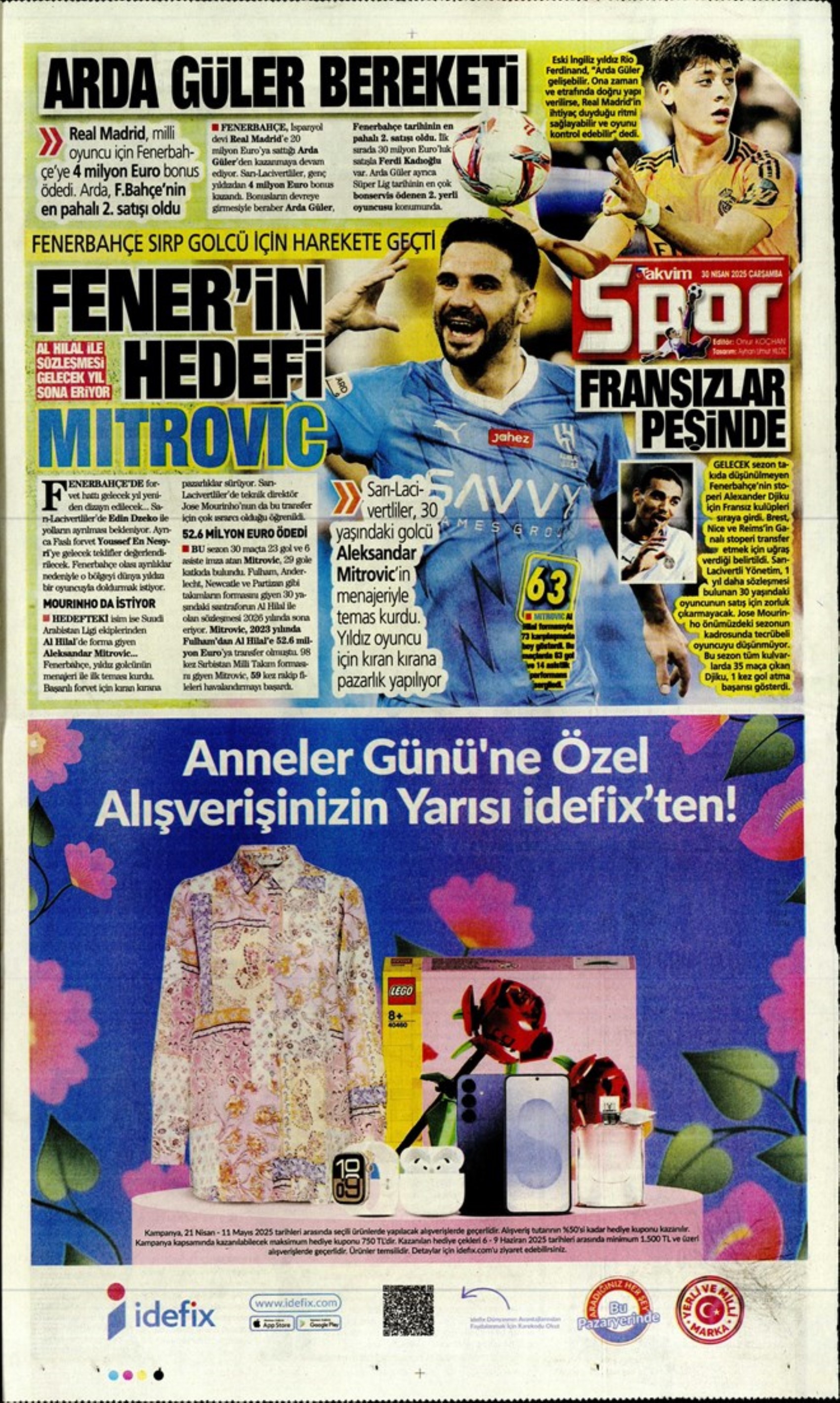 Sporda günün manşetleri... Guardiola Sara'yı gözüne kestirdi: Vlahovic'i Youssef En-Nesyri getirecek