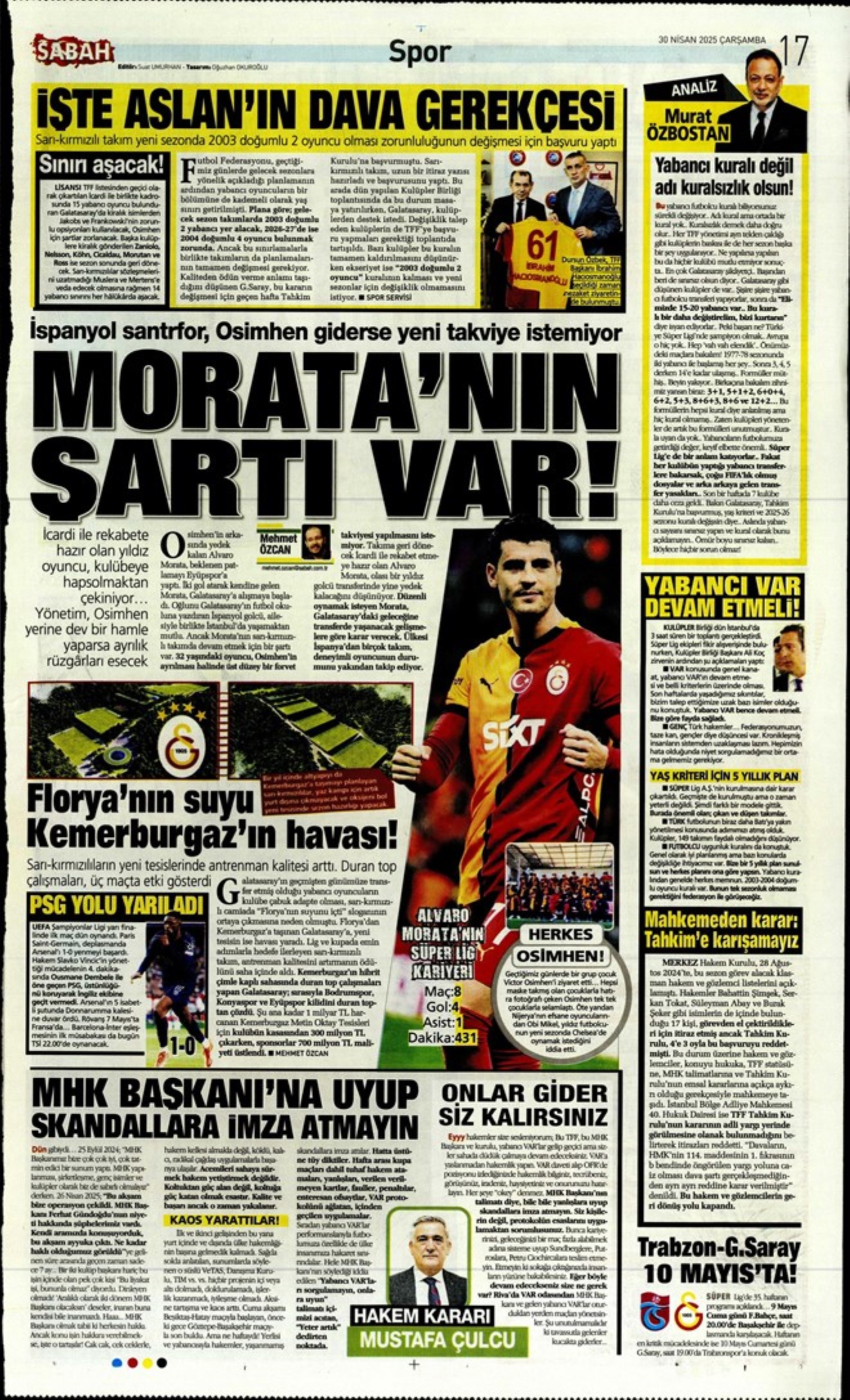 Sporda günün manşetleri... Guardiola Sara'yı gözüne kestirdi: Vlahovic'i Youssef En-Nesyri getirecek