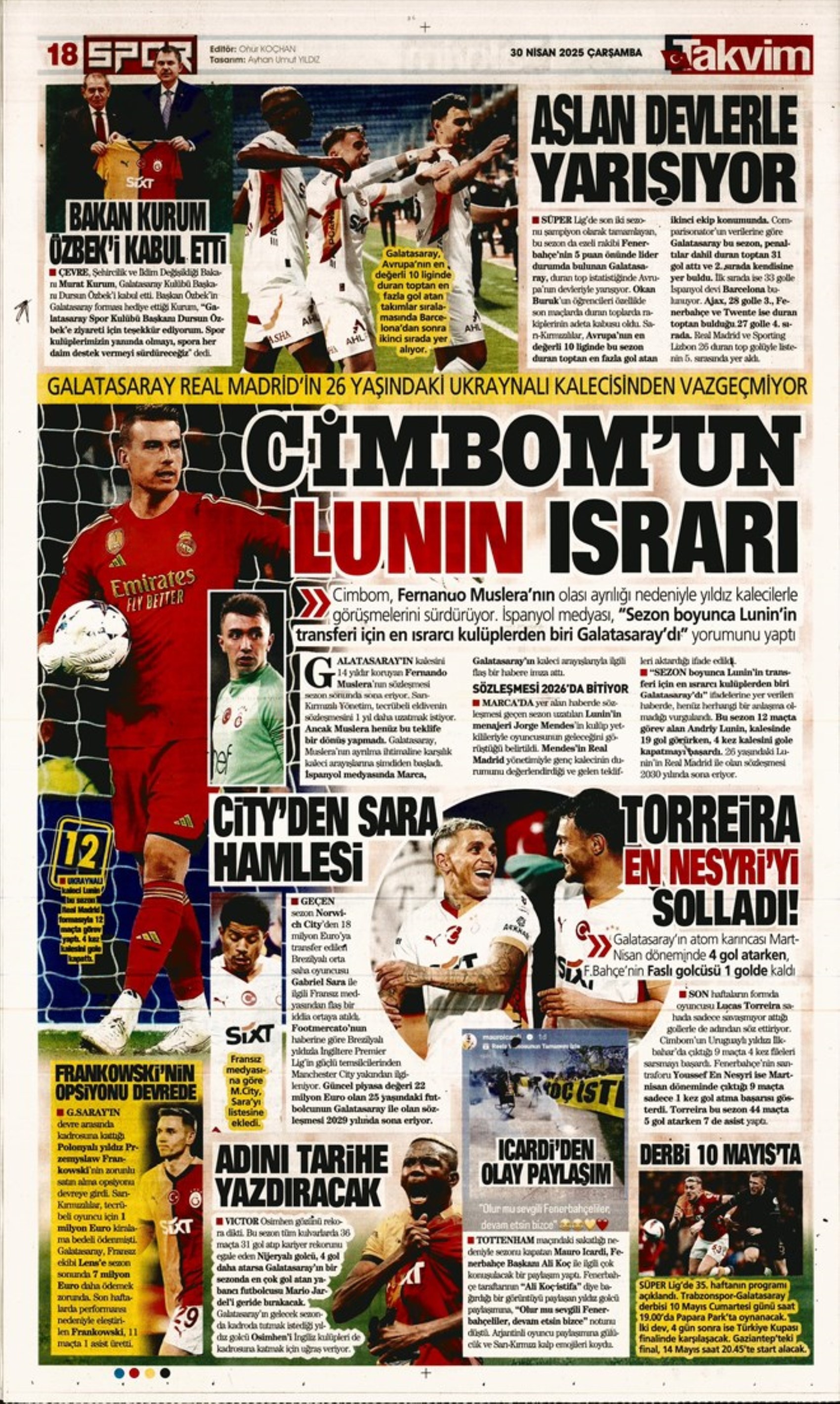Sporda günün manşetleri... Guardiola Sara'yı gözüne kestirdi: Vlahovic'i Youssef En-Nesyri getirecek