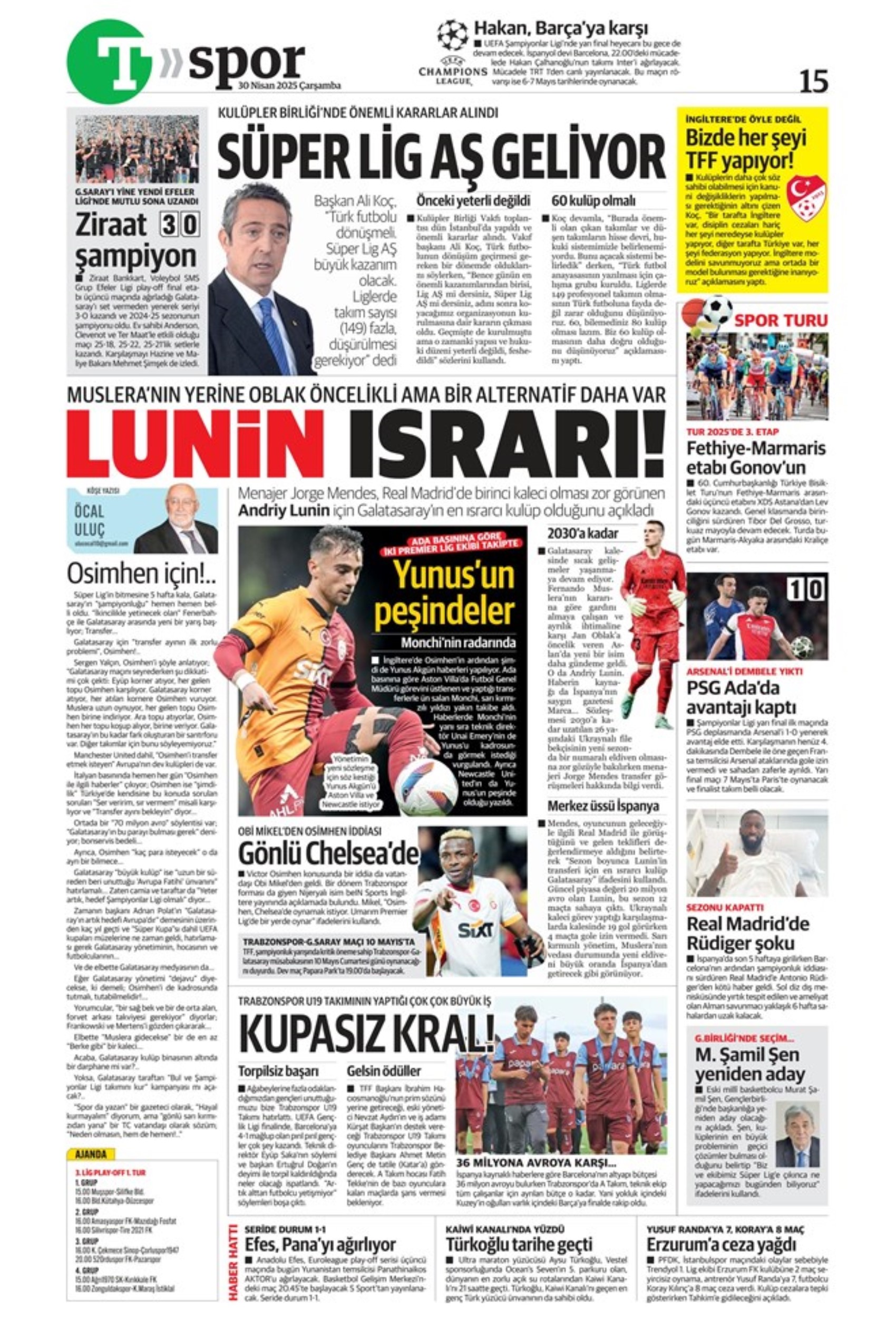 Sporda günün manşetleri... Guardiola Sara'yı gözüne kestirdi: Vlahovic'i Youssef En-Nesyri getirecek