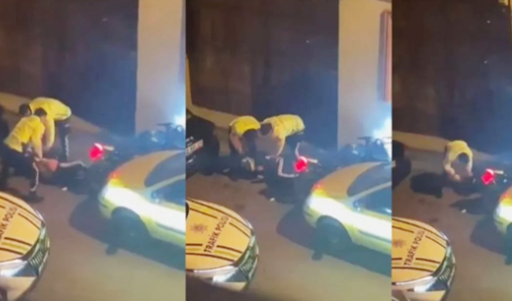 Kameraya yansıyan polis şiddetine uzaklaştırma: 2 polis birden