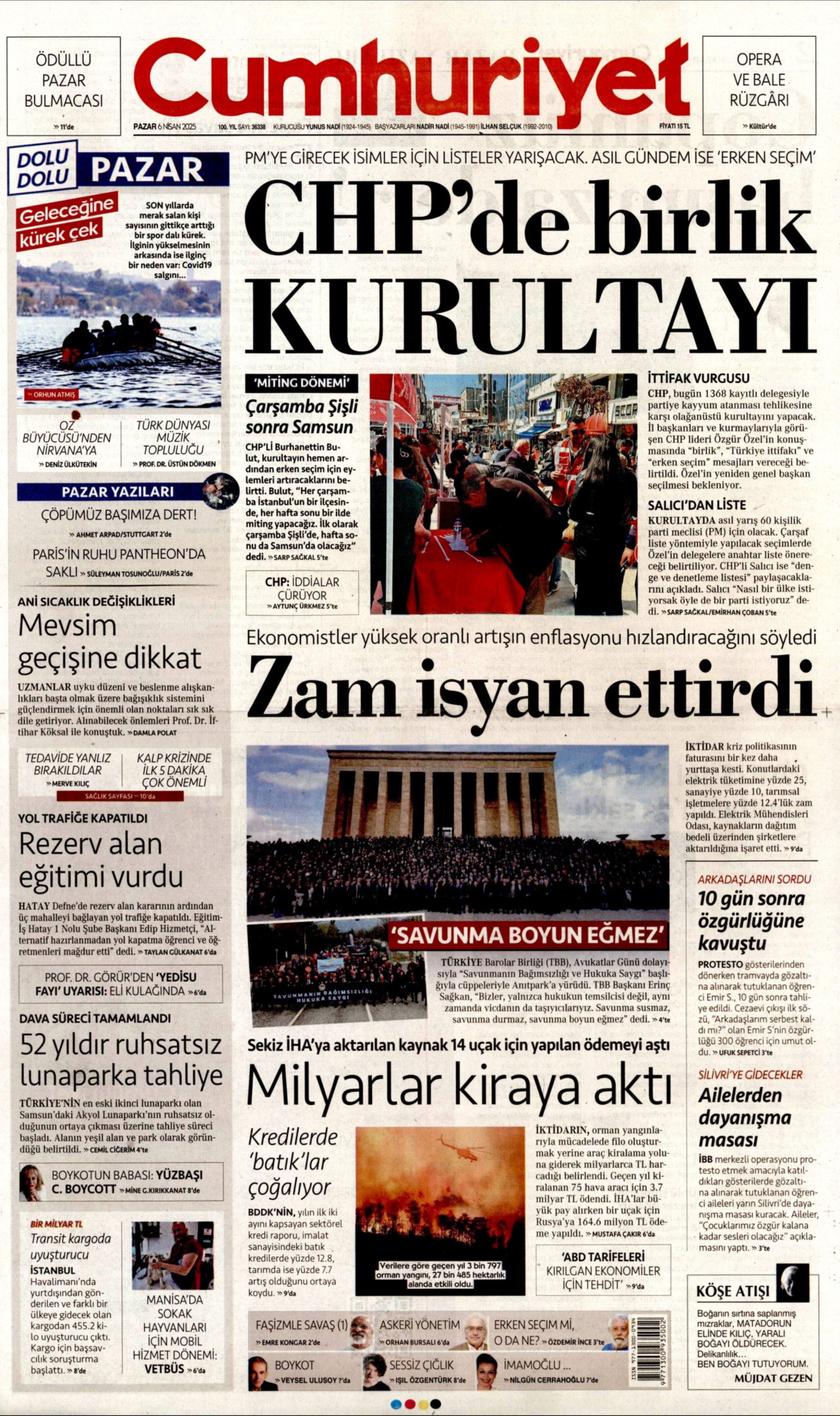 6 Nisan 2025 gazete manşetleri