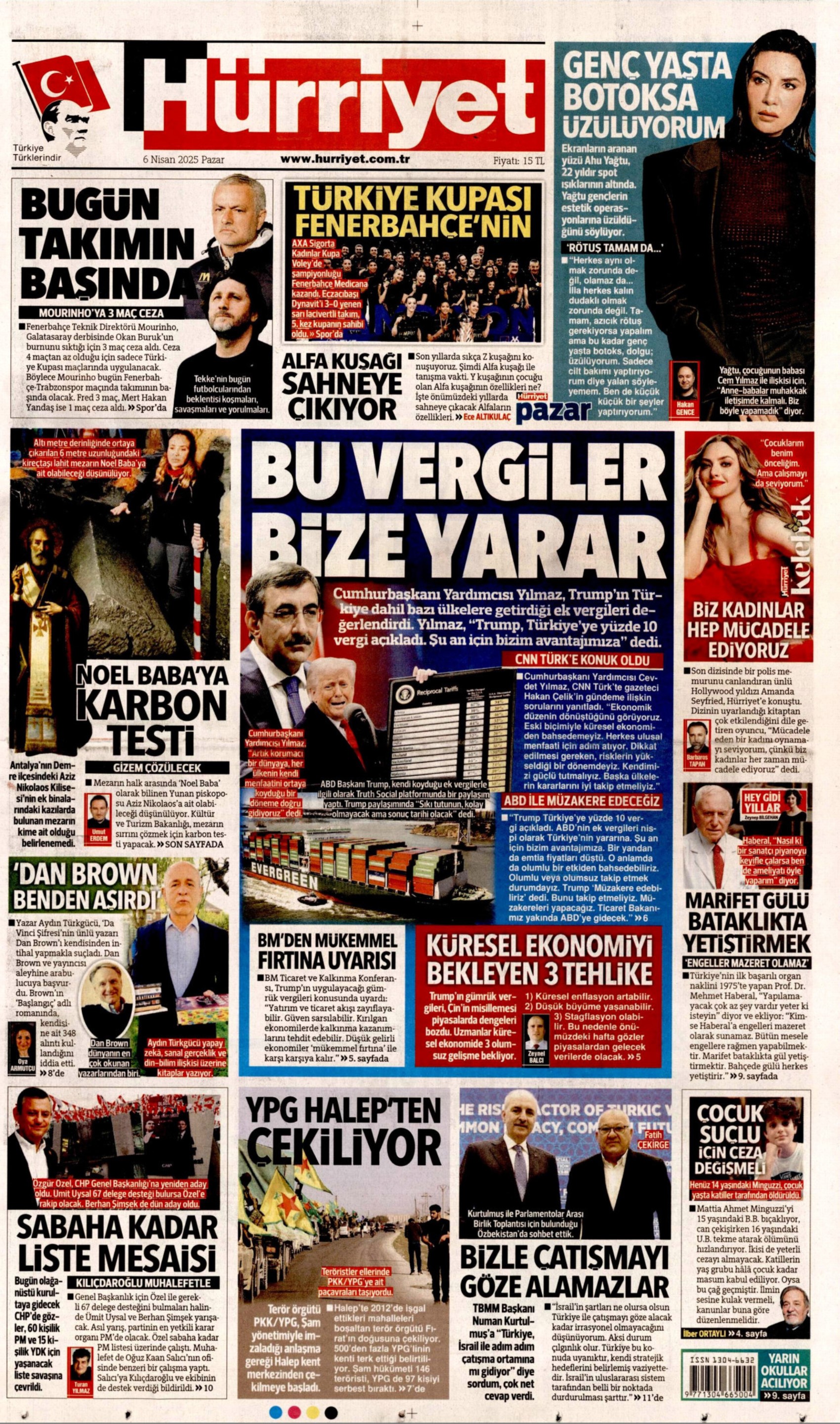 6 Nisan 2025 gazete manşetleri