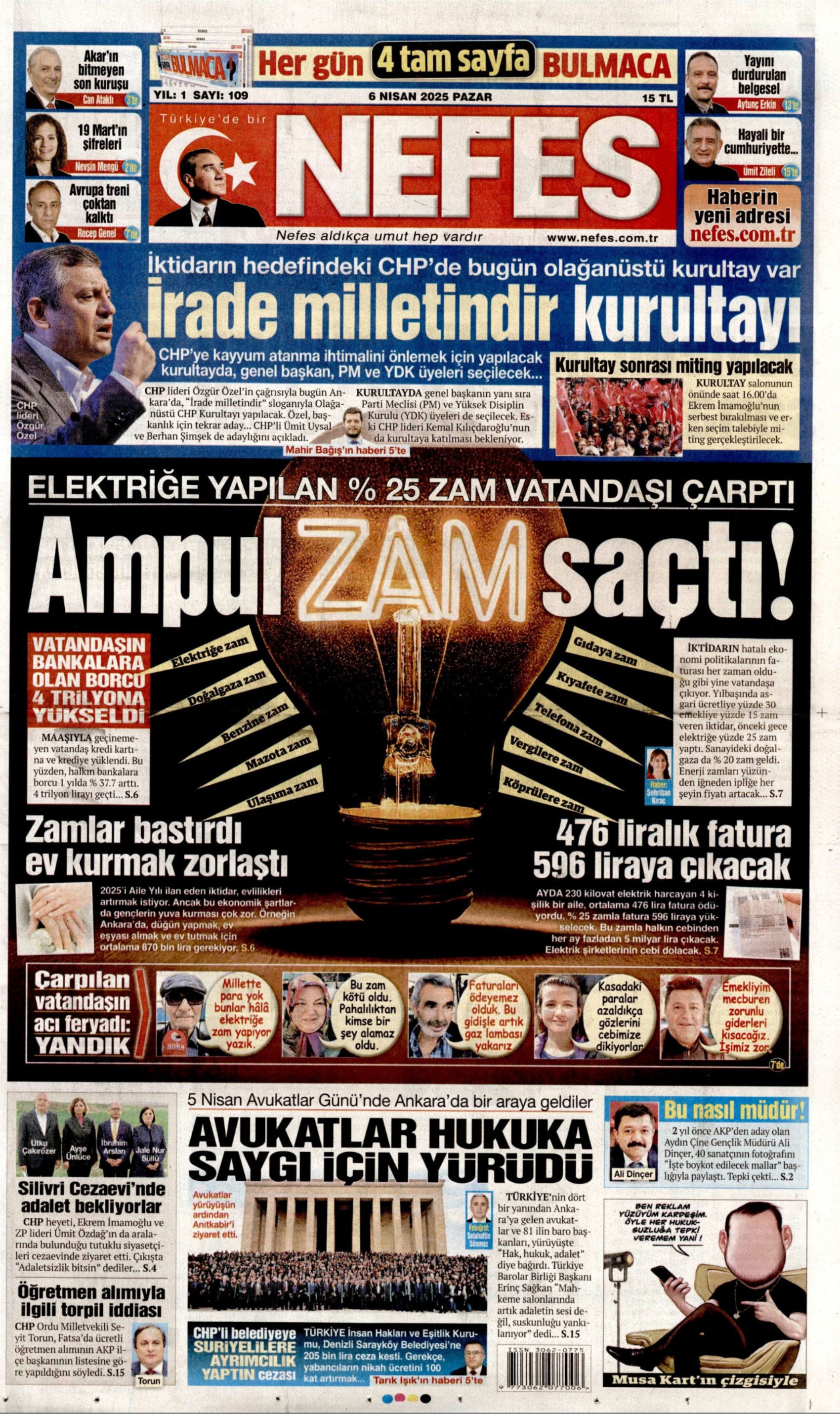 6 Nisan 2025 gazete manşetleri