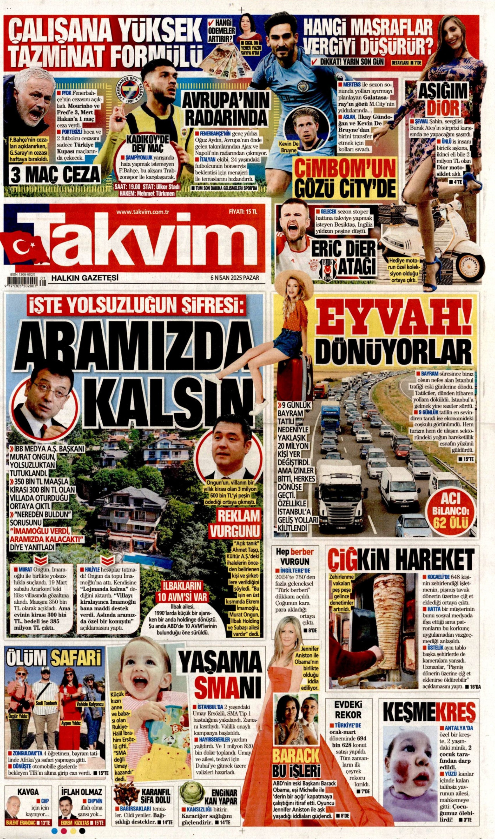 6 Nisan 2025 gazete manşetleri