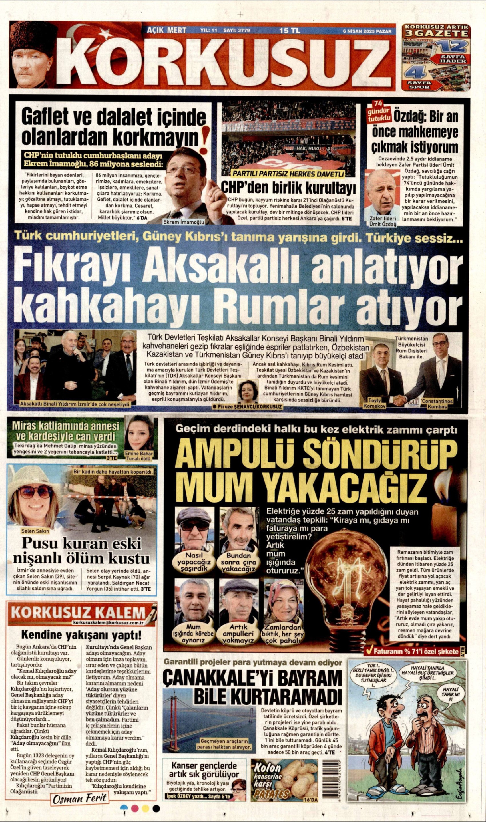 6 Nisan 2025 gazete manşetleri