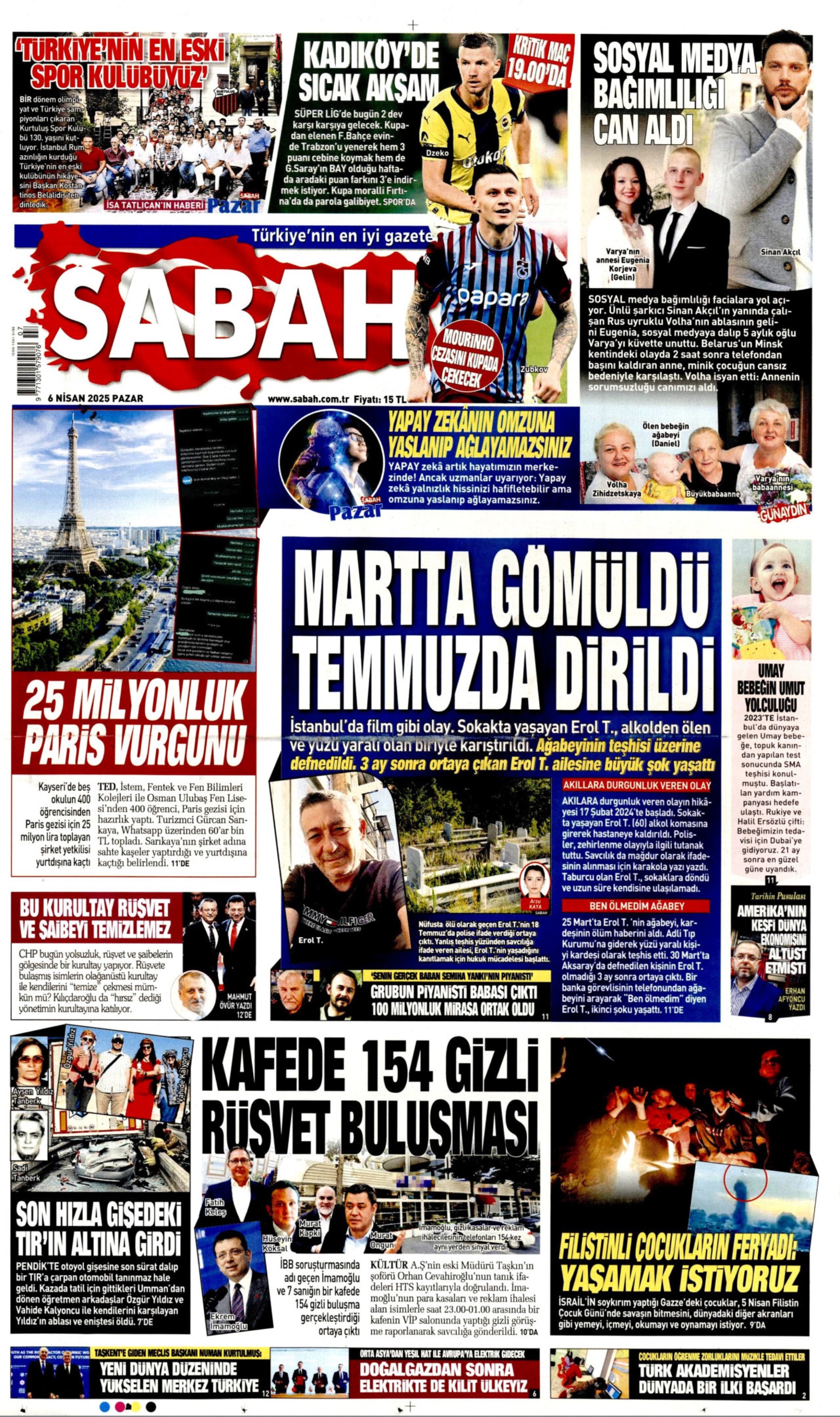6 Nisan 2025 gazete manşetleri