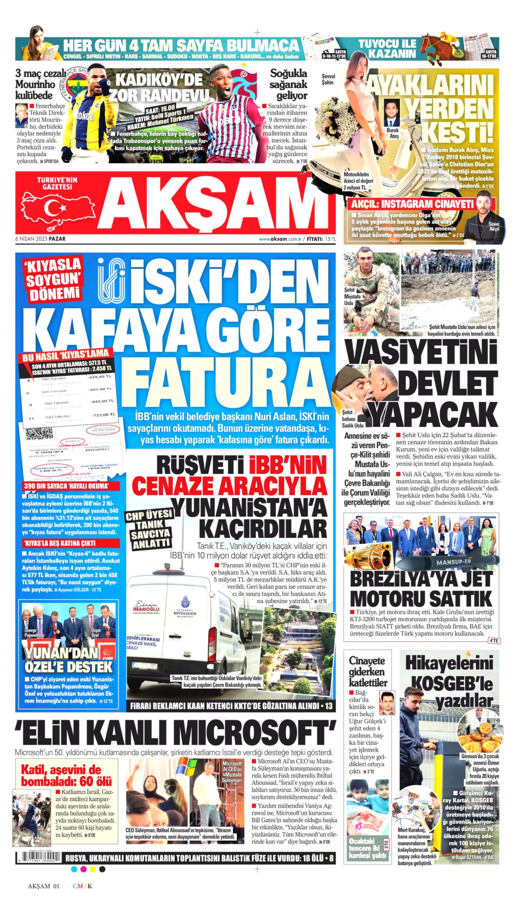 6 Nisan 2025 gazete manşetleri