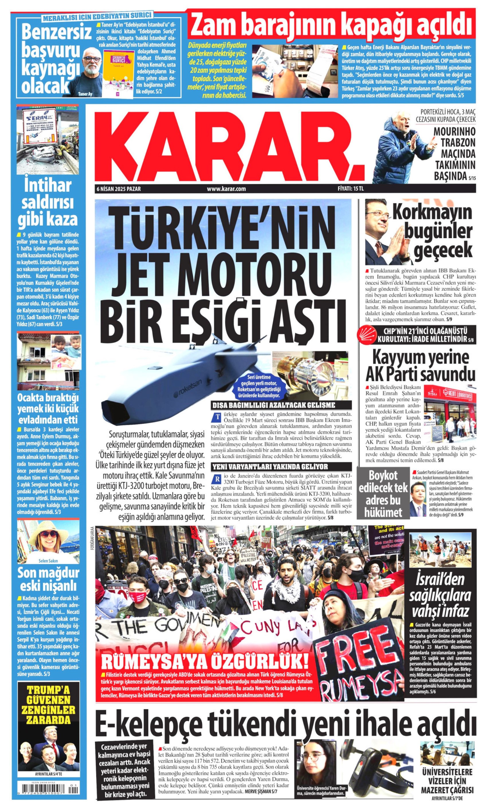 6 Nisan 2025 gazete manşetleri