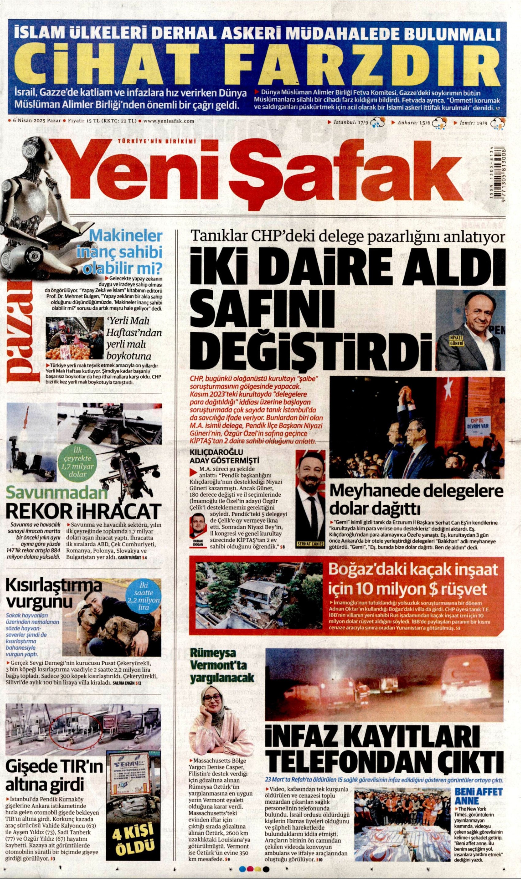 6 Nisan 2025 gazete manşetleri