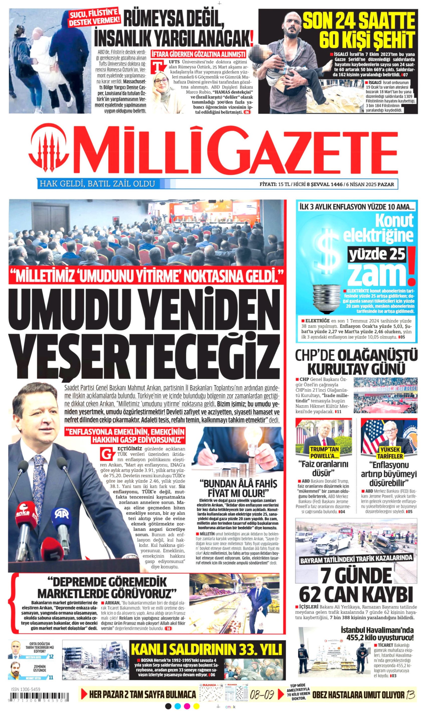 6 Nisan 2025 gazete manşetleri