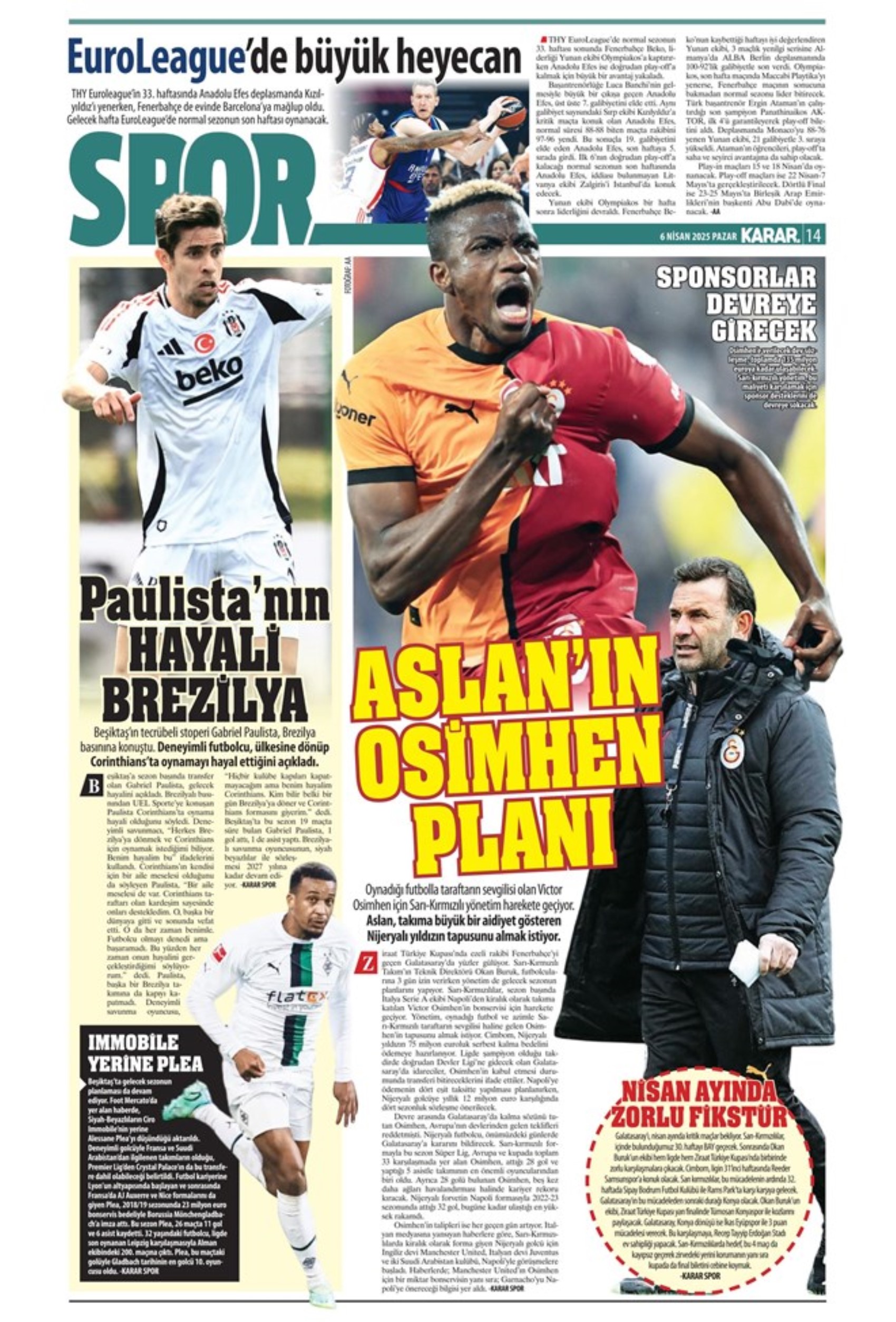 Sporda günün manşetleri: Süper Lig'de kritik randevu! Tamam mı devam mı maçı
