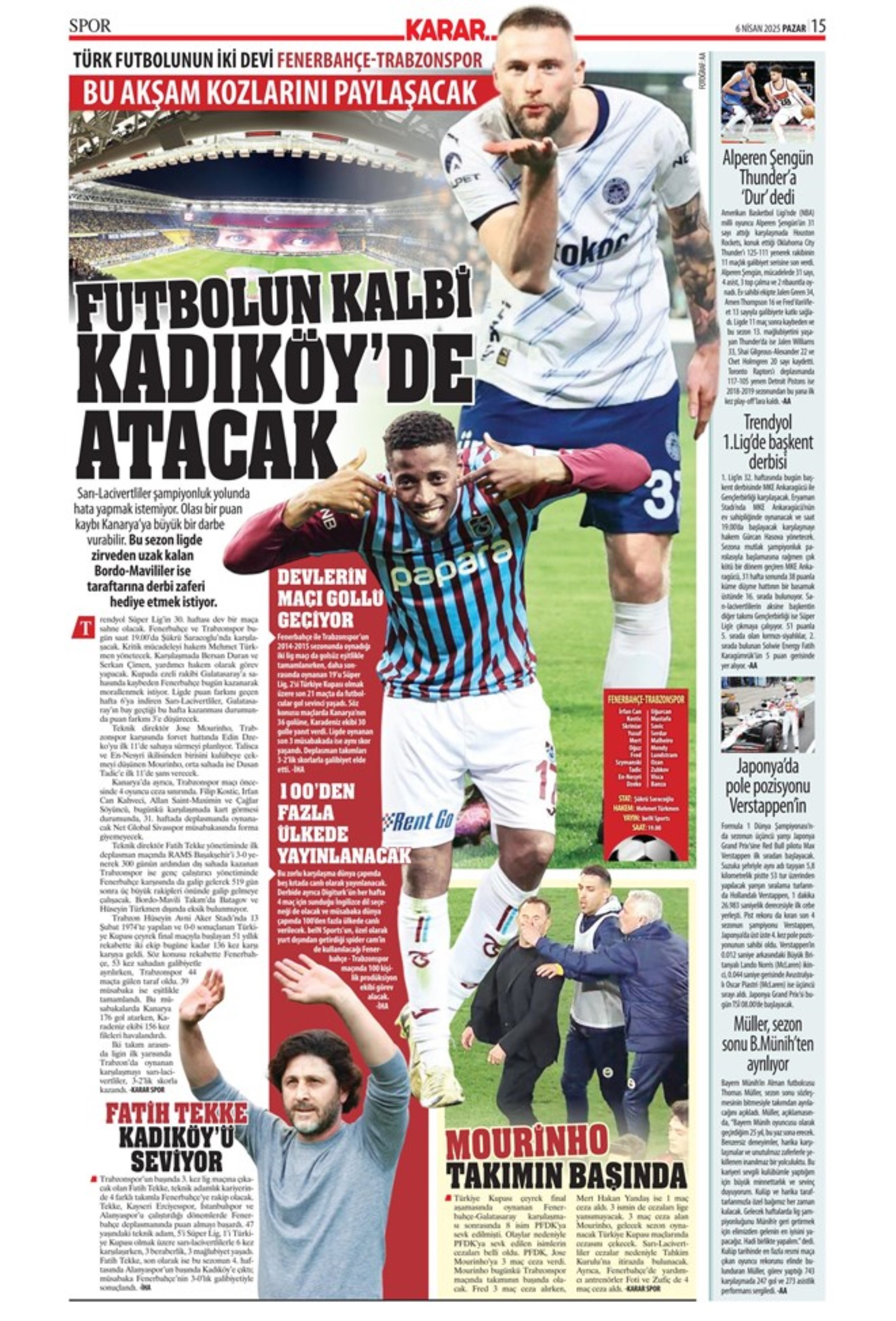 Sporda günün manşetleri: Süper Lig'de kritik randevu! Tamam mı devam mı maçı
