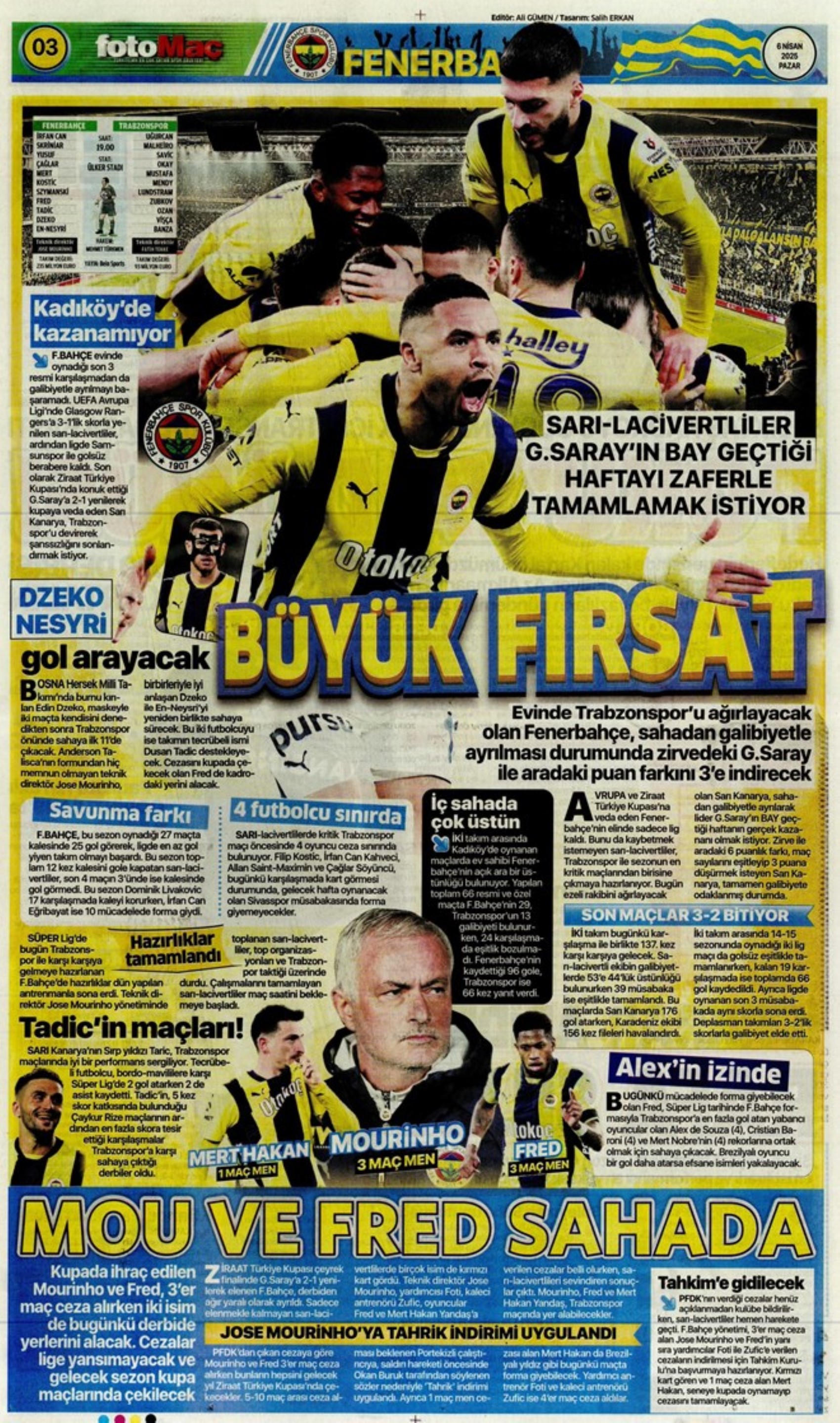 Sporda günün manşetleri: Süper Lig'de kritik randevu! Tamam mı devam mı maçı