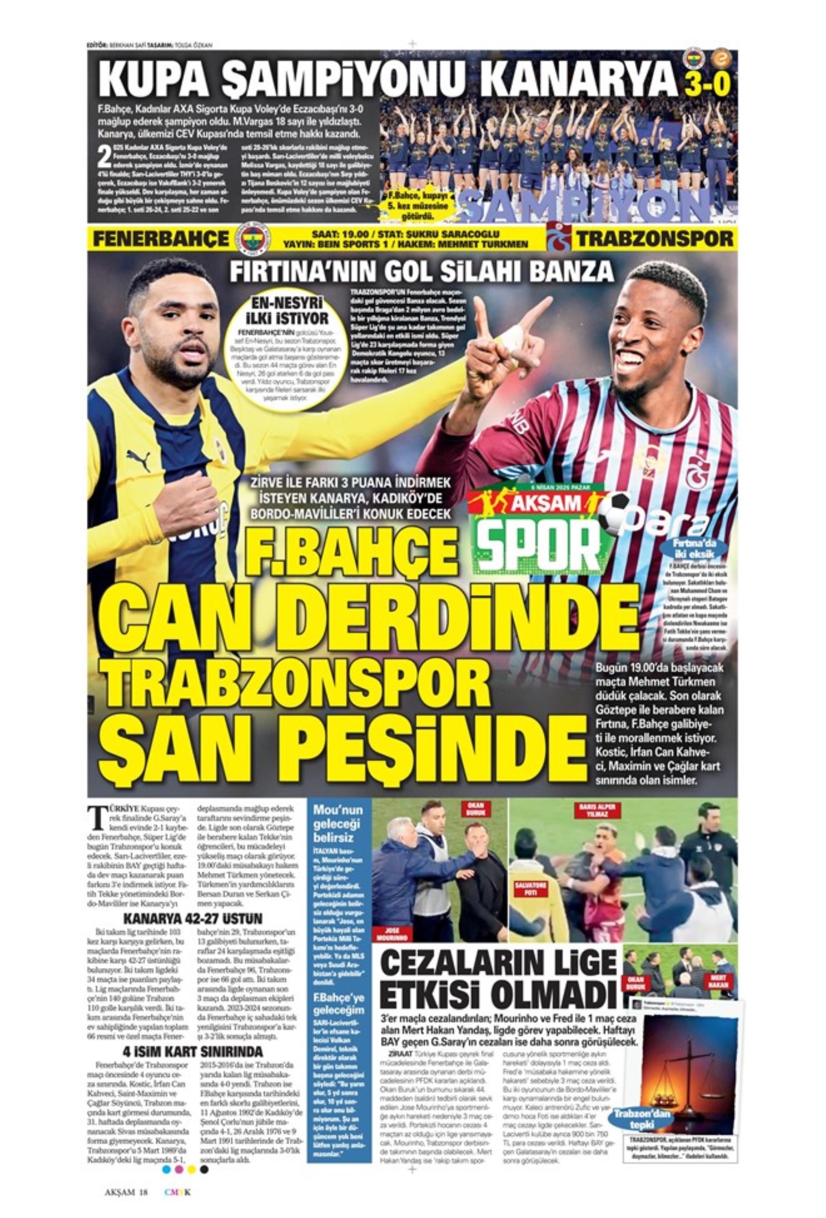 Sporda günün manşetleri: Süper Lig'de kritik randevu! Tamam mı devam mı maçı