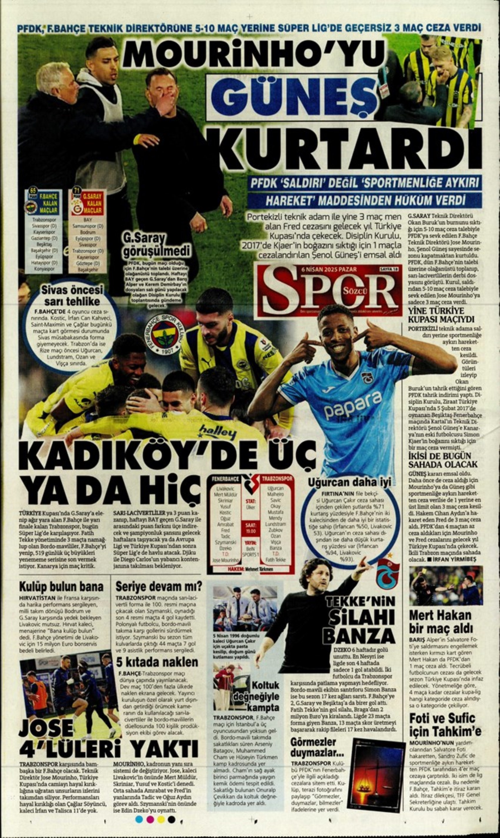 Sporda günün manşetleri: Süper Lig'de kritik randevu! Tamam mı devam mı maçı