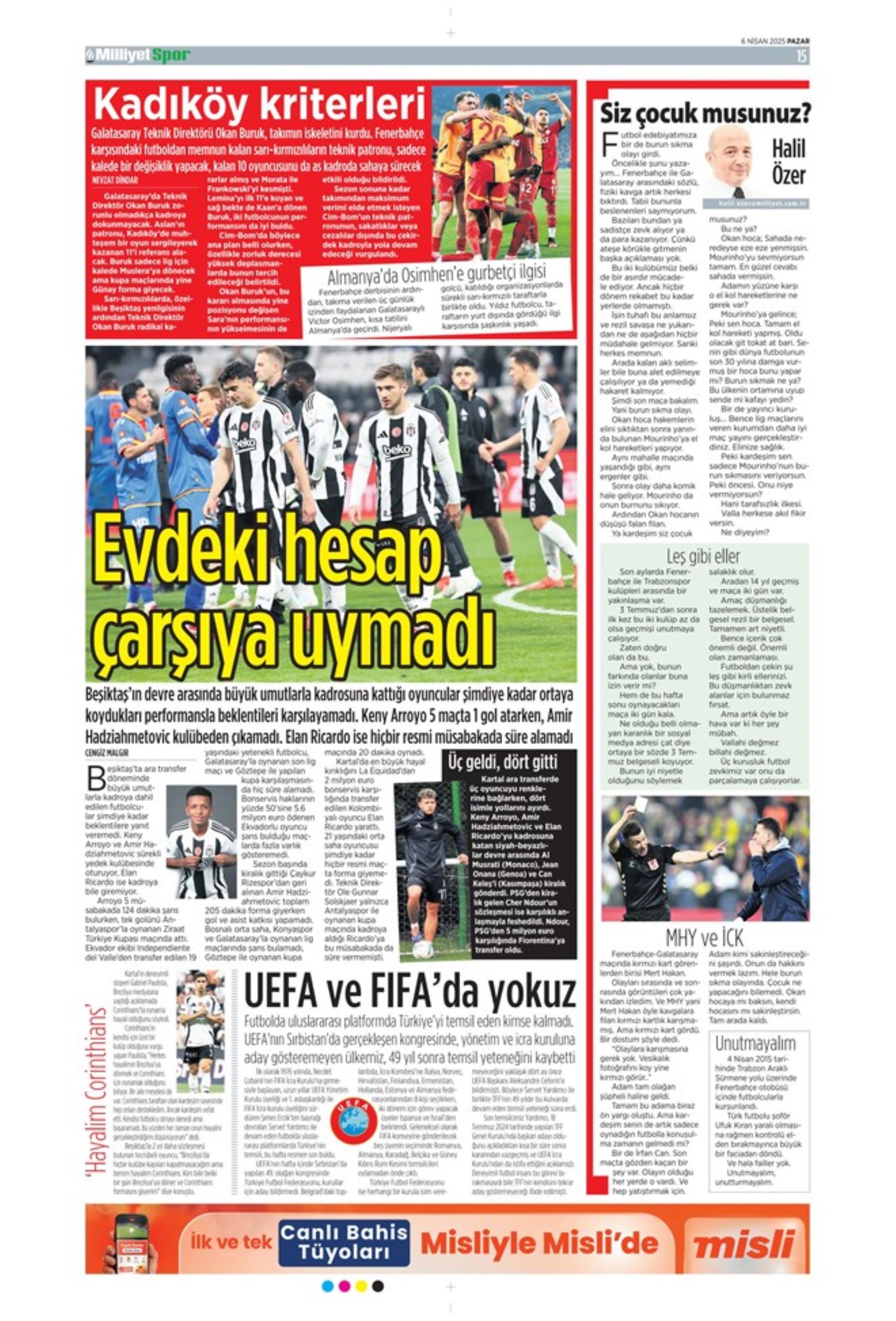Sporda günün manşetleri: Süper Lig'de kritik randevu! Tamam mı devam mı maçı