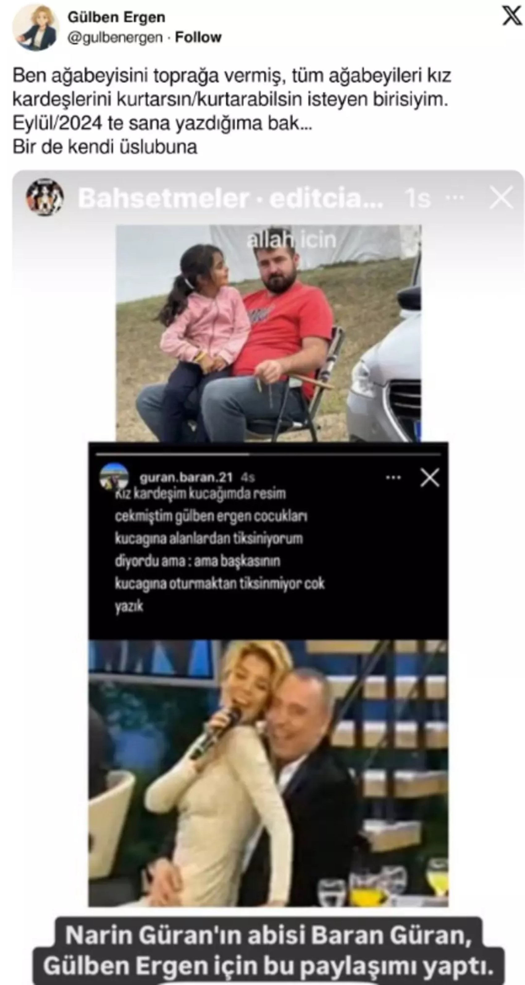 Narin Güran'ın abisi Baran Güran'dan Gülben Ergen'e çirkin sözler: Yanıt gecikmedi