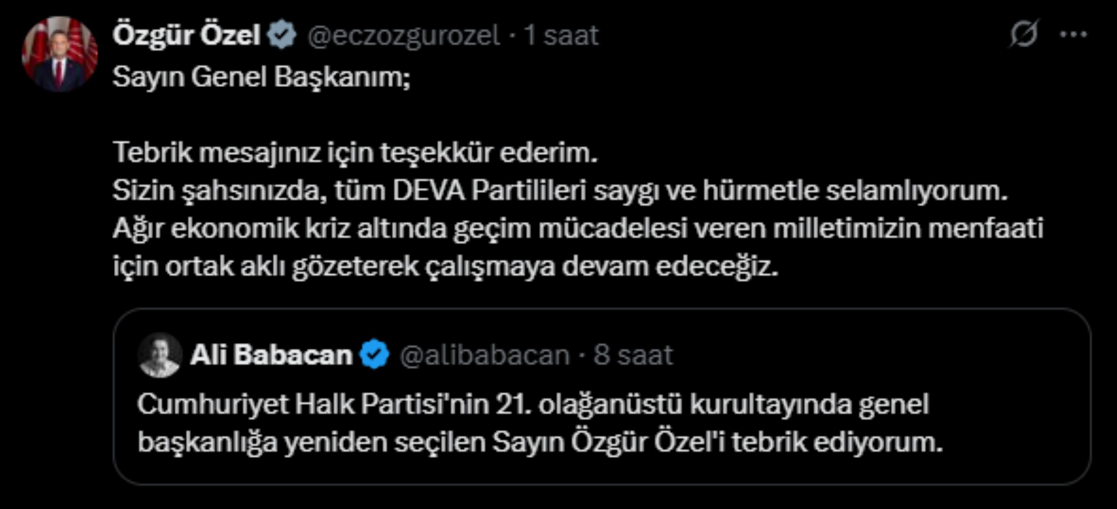 Özgür Özel’e genel başkanlık tebriği: Siyasi partilerden peş peşe mesajlar