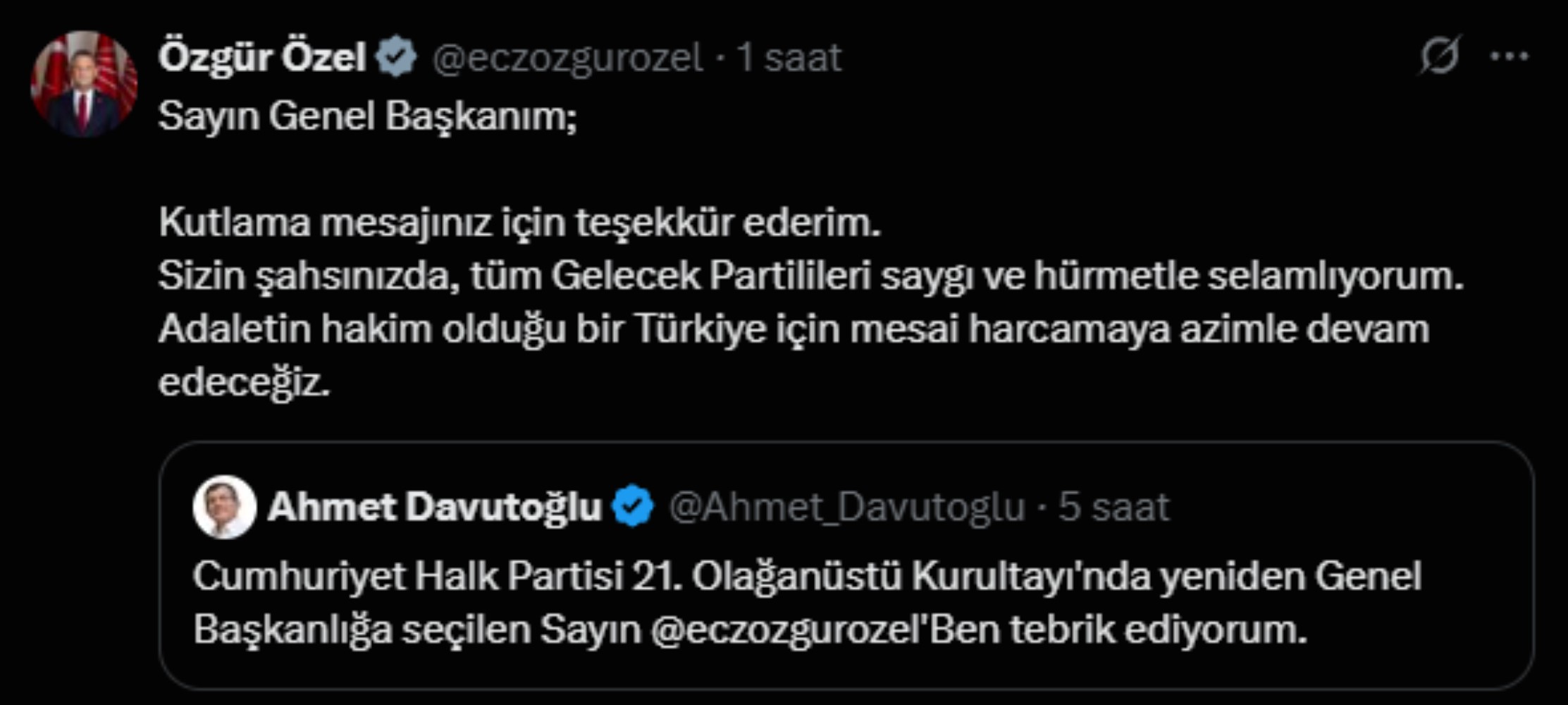 Özgür Özel’e genel başkanlık tebriği: Siyasi partilerden peş peşe mesajlar