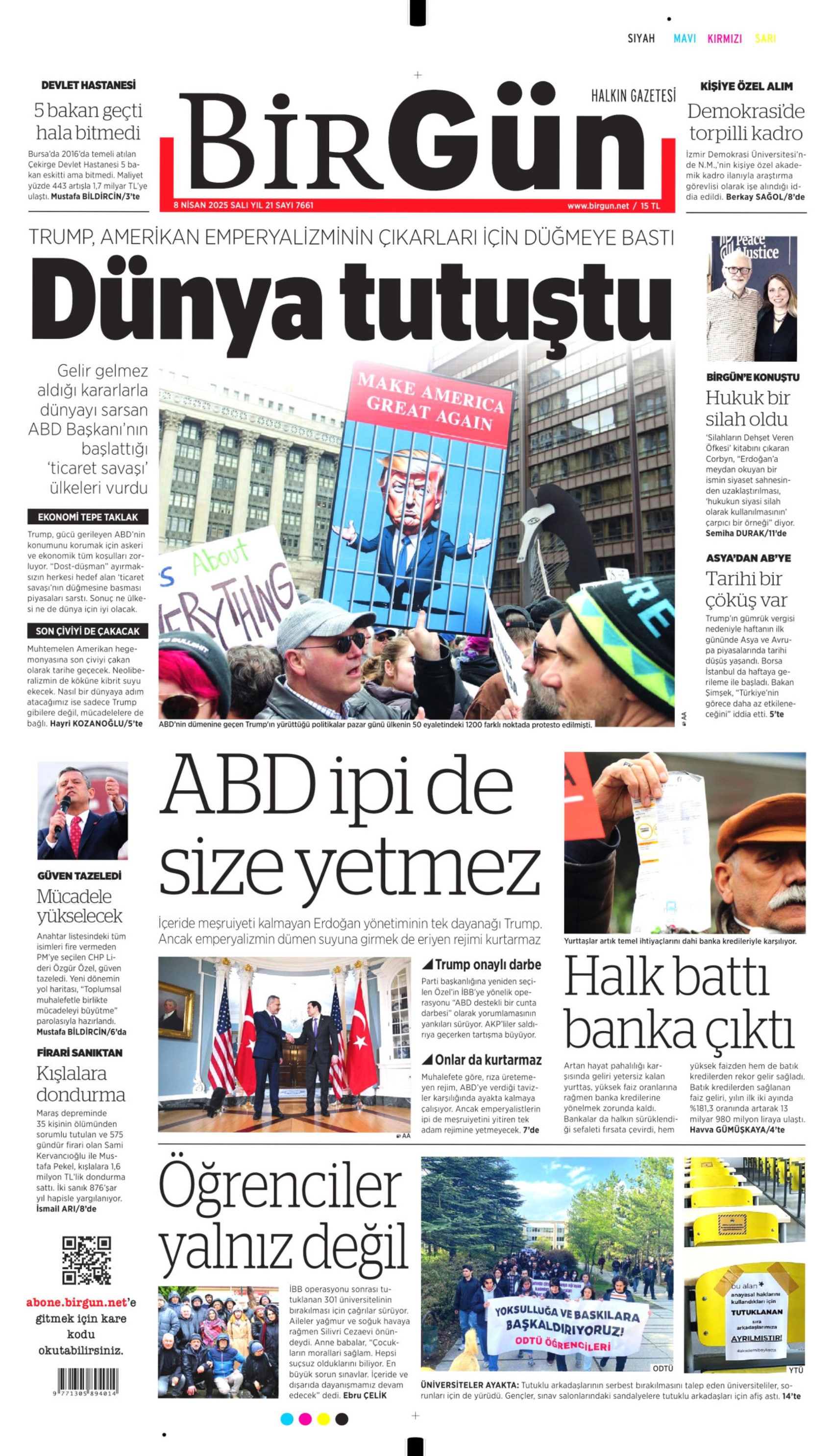 8 Nisan 2025 gazete manşetleri