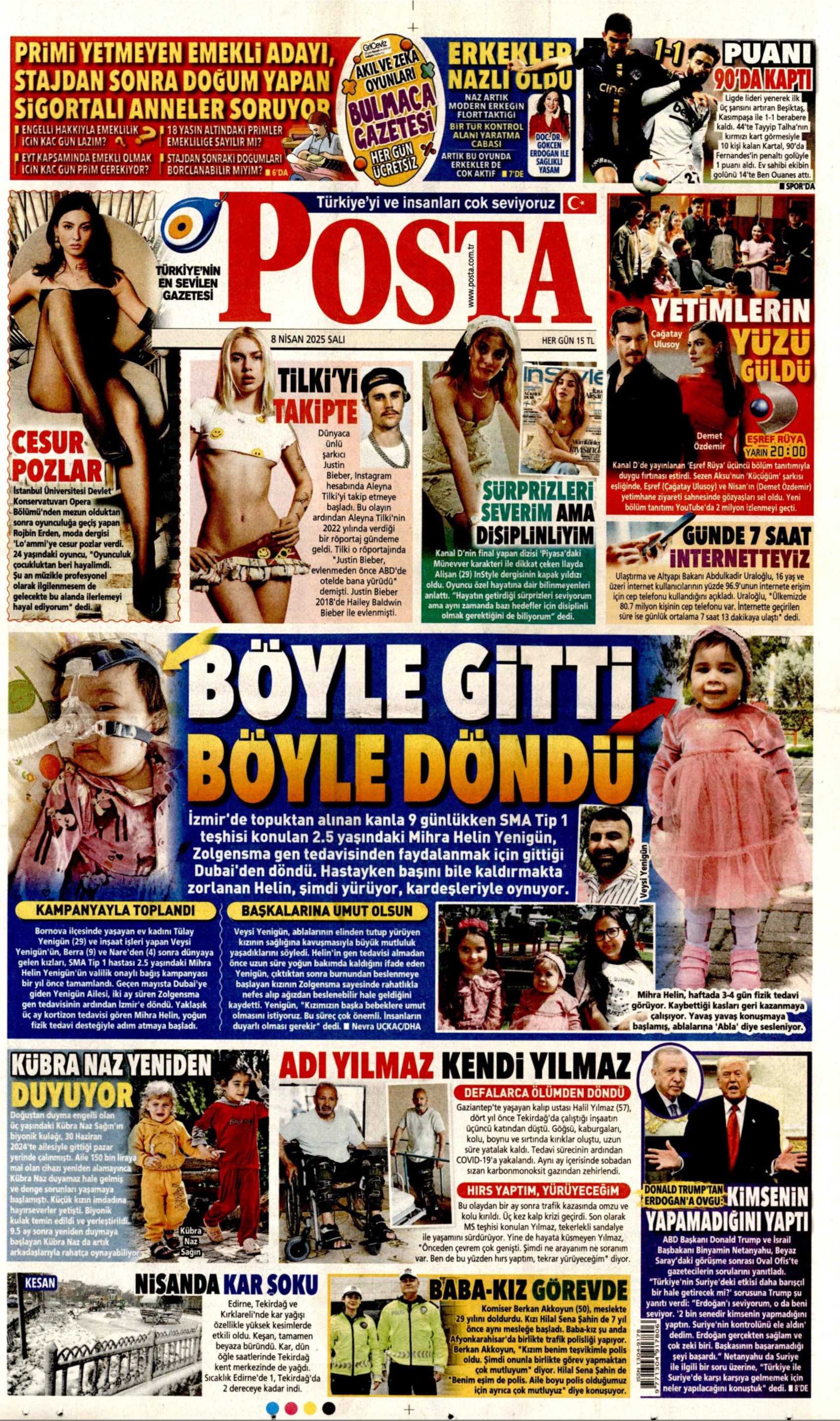 8 Nisan 2025 gazete manşetleri