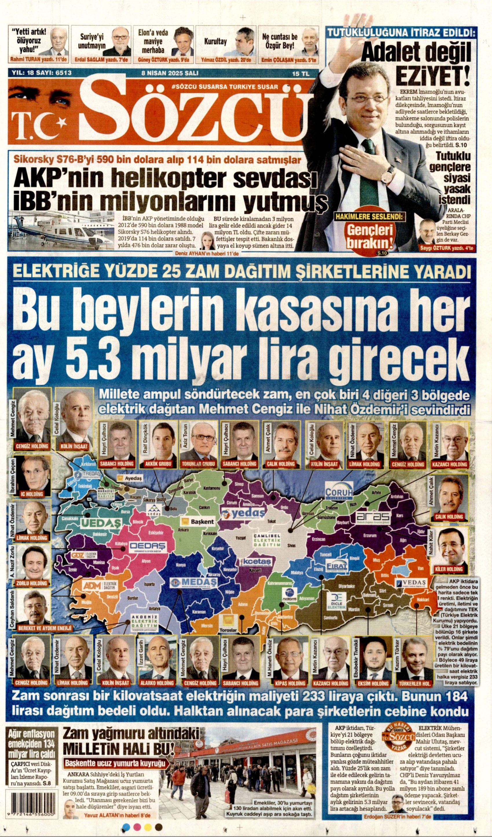 8 Nisan 2025 gazete manşetleri