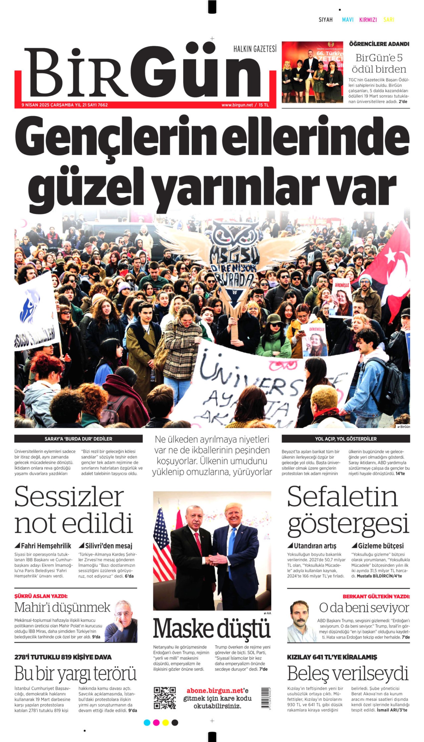 9 Nisan 2025 gazete manşetleri