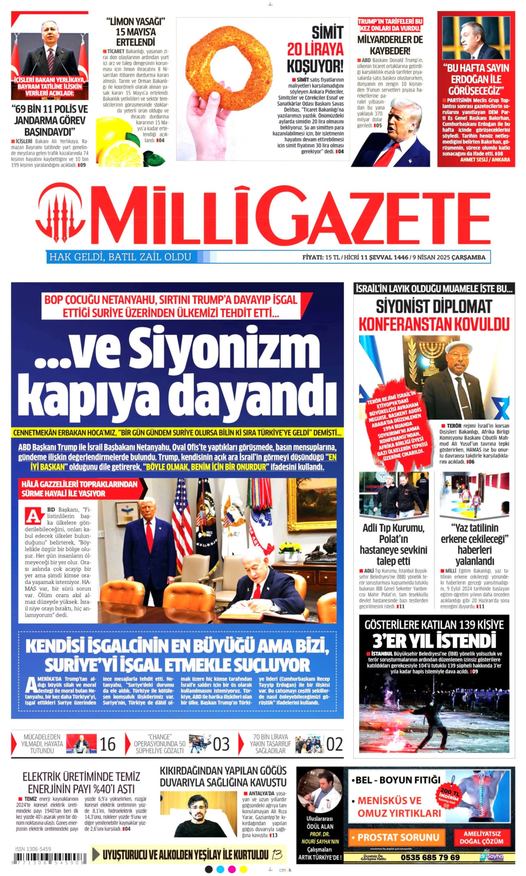 9 Nisan 2025 gazete manşetleri