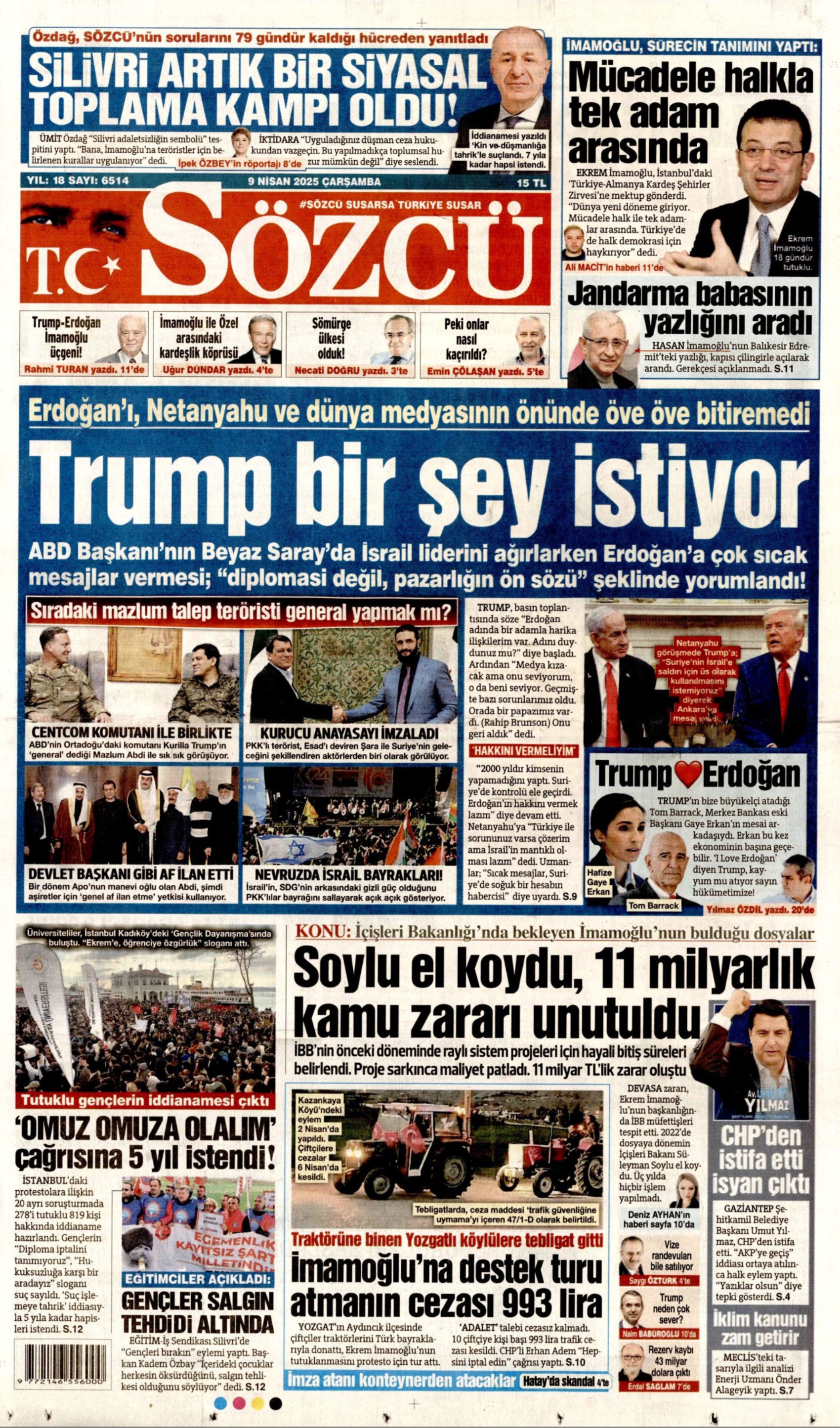 9 Nisan 2025 gazete manşetleri