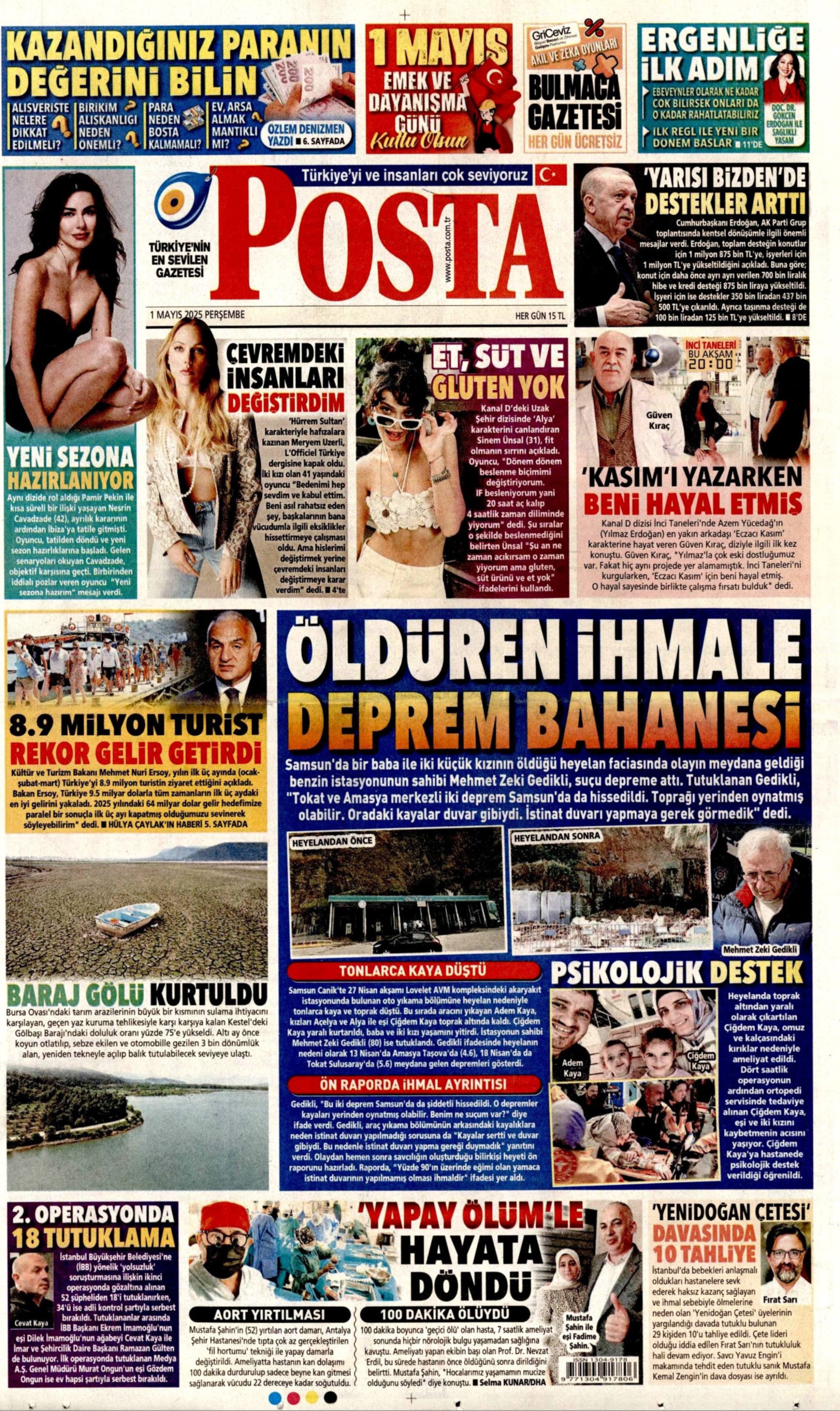 1 Mayıs 2025 gazete manşetleri: ‘AKP’liysen suç işleme özgürlüğün var!’