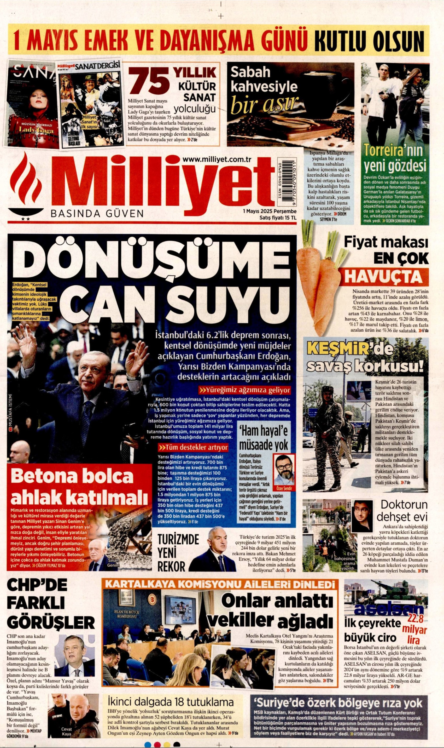 1 Mayıs 2025 gazete manşetleri: ‘AKP’liysen suç işleme özgürlüğün var!’