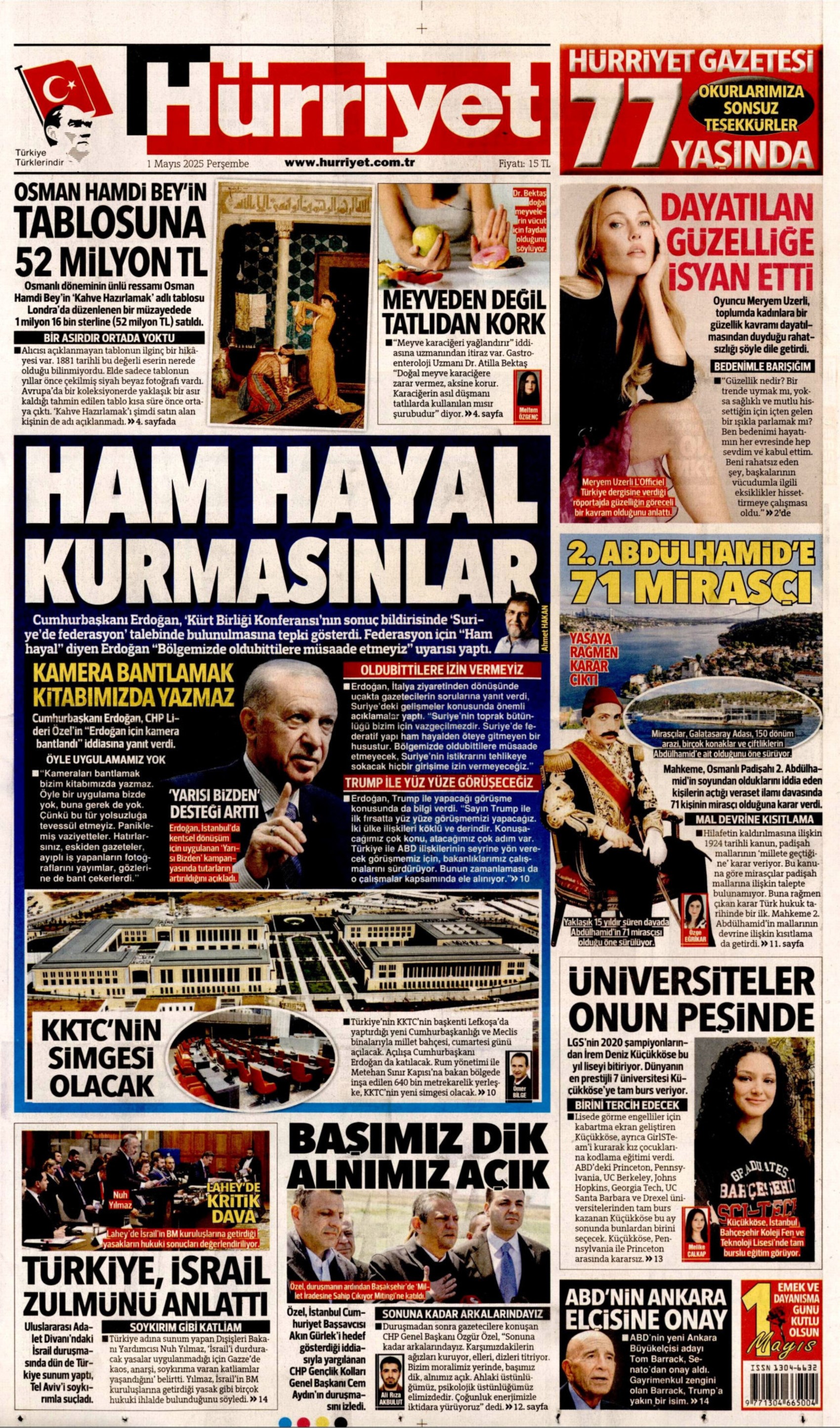 1 Mayıs 2025 gazete manşetleri: ‘AKP’liysen suç işleme özgürlüğün var!’