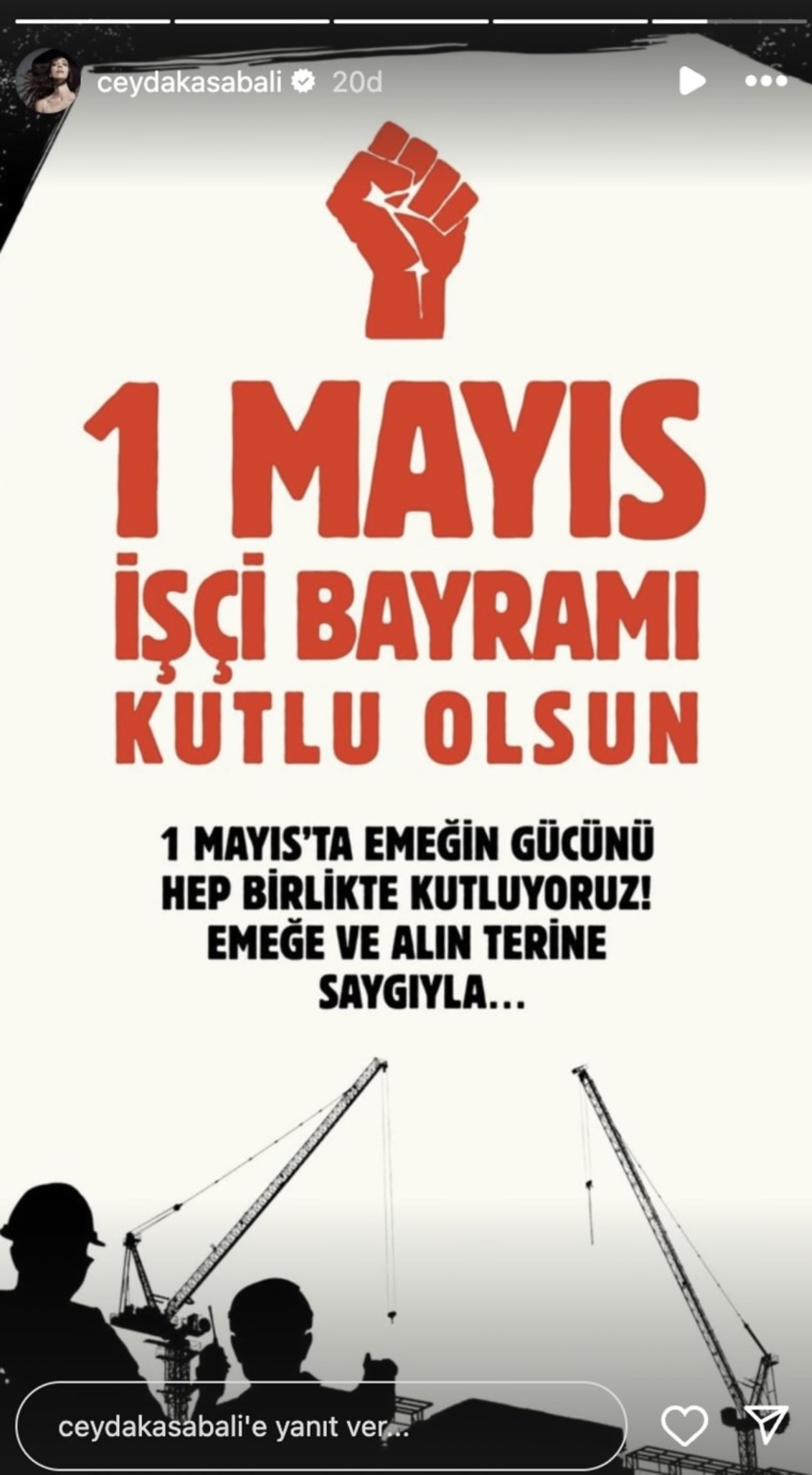 Ünlü isimlerden 1 Mayıs Emek ve Dayanışma Günü paylaşımları