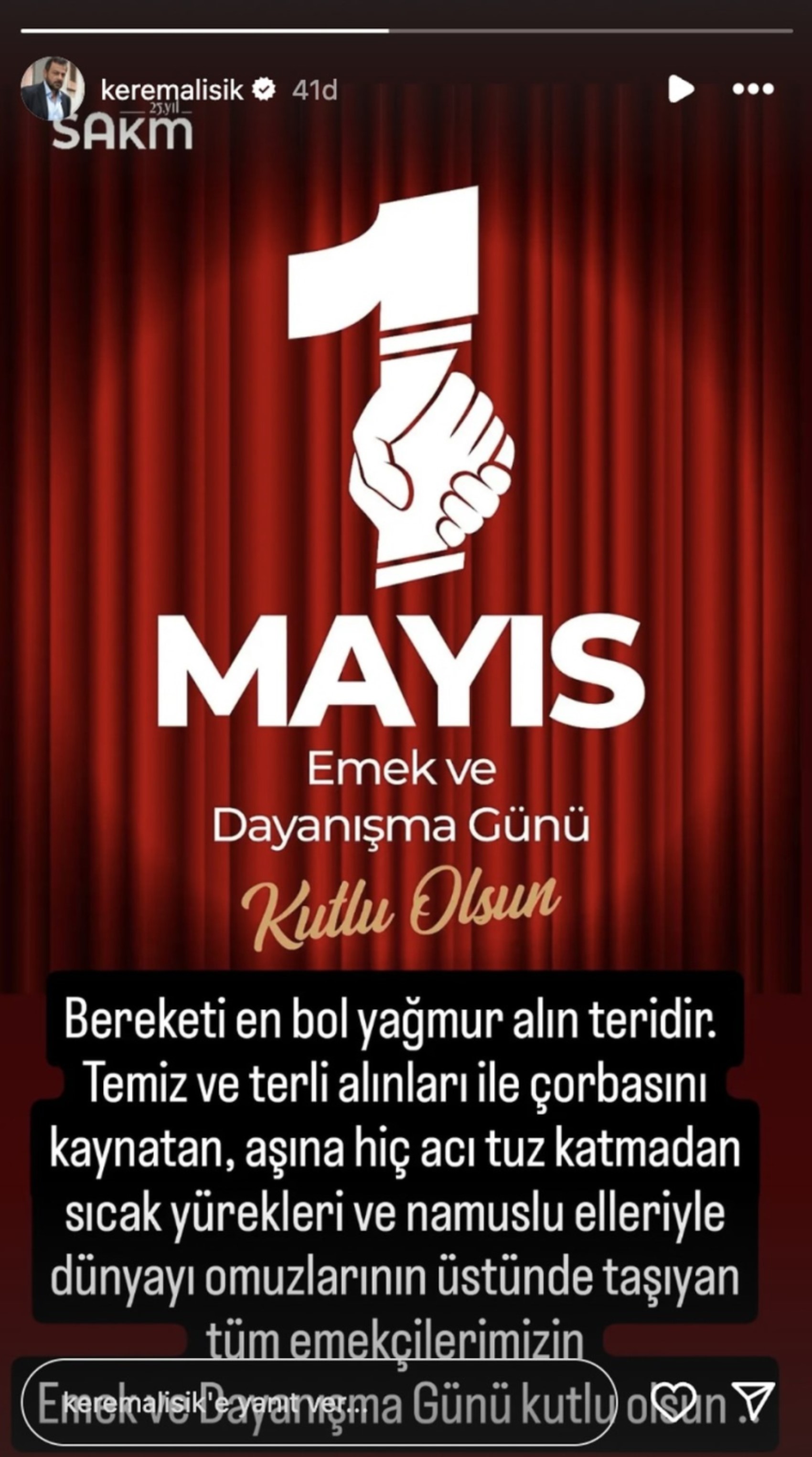 Ünlü isimlerden 1 Mayıs Emek ve Dayanışma Günü paylaşımları