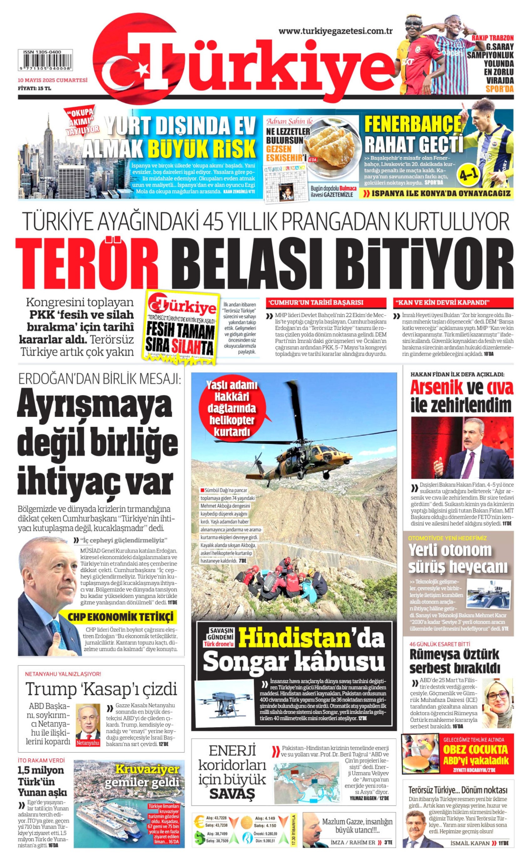 10 Mayıs 2025 gazete manşetleri: Gazeteler, terör örgütü PKK'nın sözde kongresini nasıl gördü?