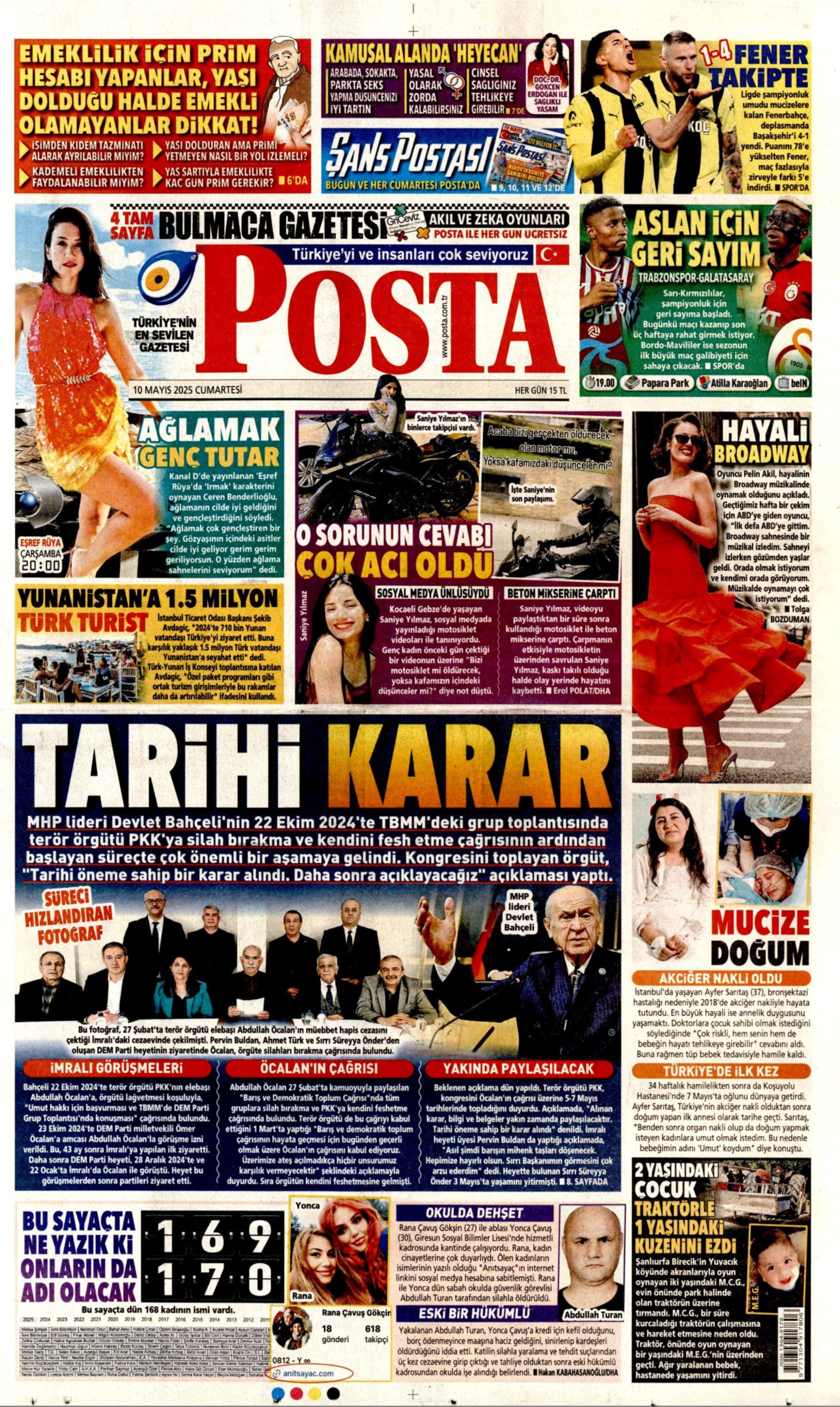 10 Mayıs 2025 gazete manşetleri: Gazeteler, terör örgütü PKK'nın sözde kongresini nasıl gördü?