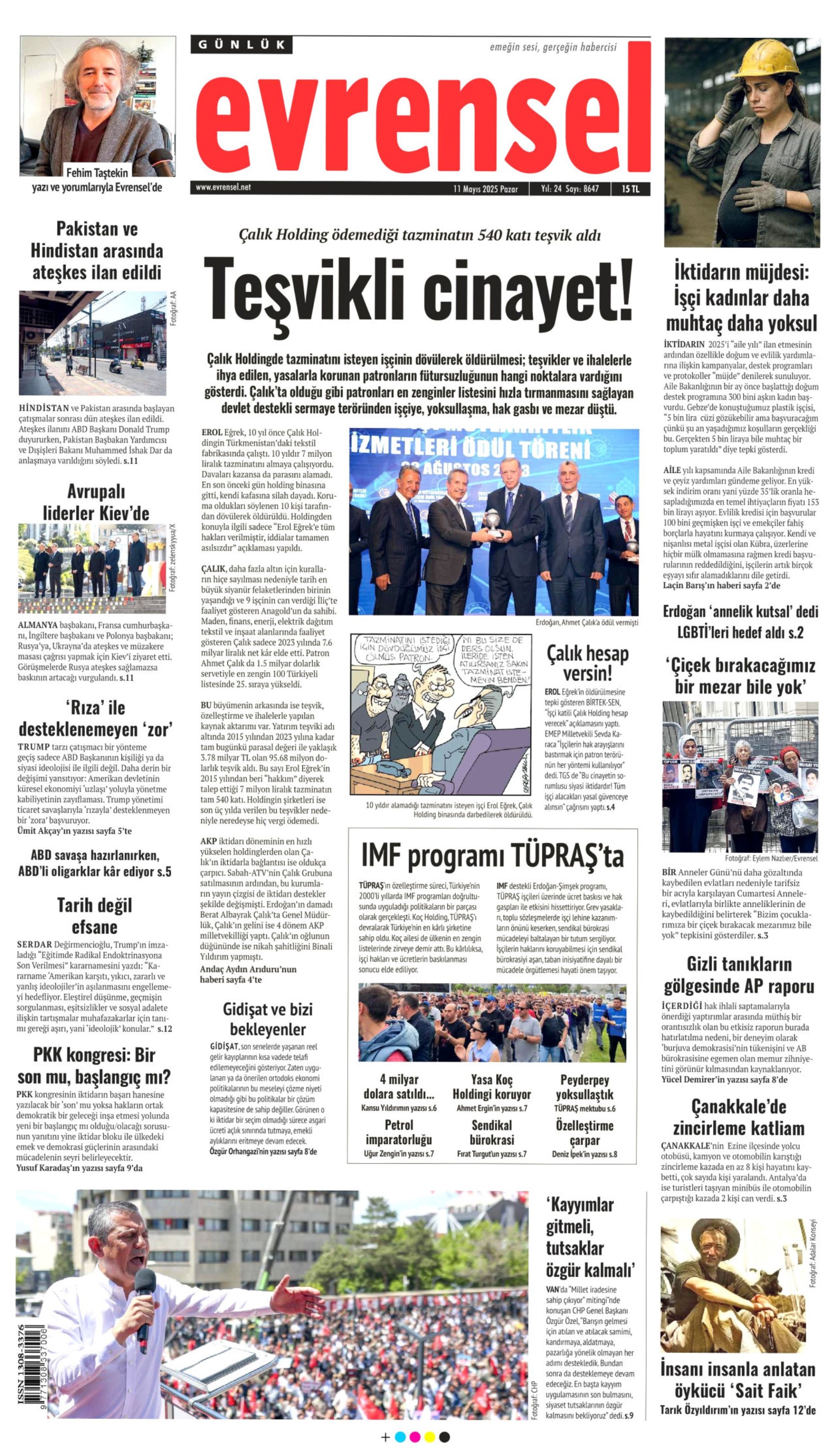11 Mayıs 2025 gazete manşetleri... Erdoğan, terör örgütü PKK'nın sözde kongresi hakkında ilk kez konuştu: Gazeteler nasıl gördü?