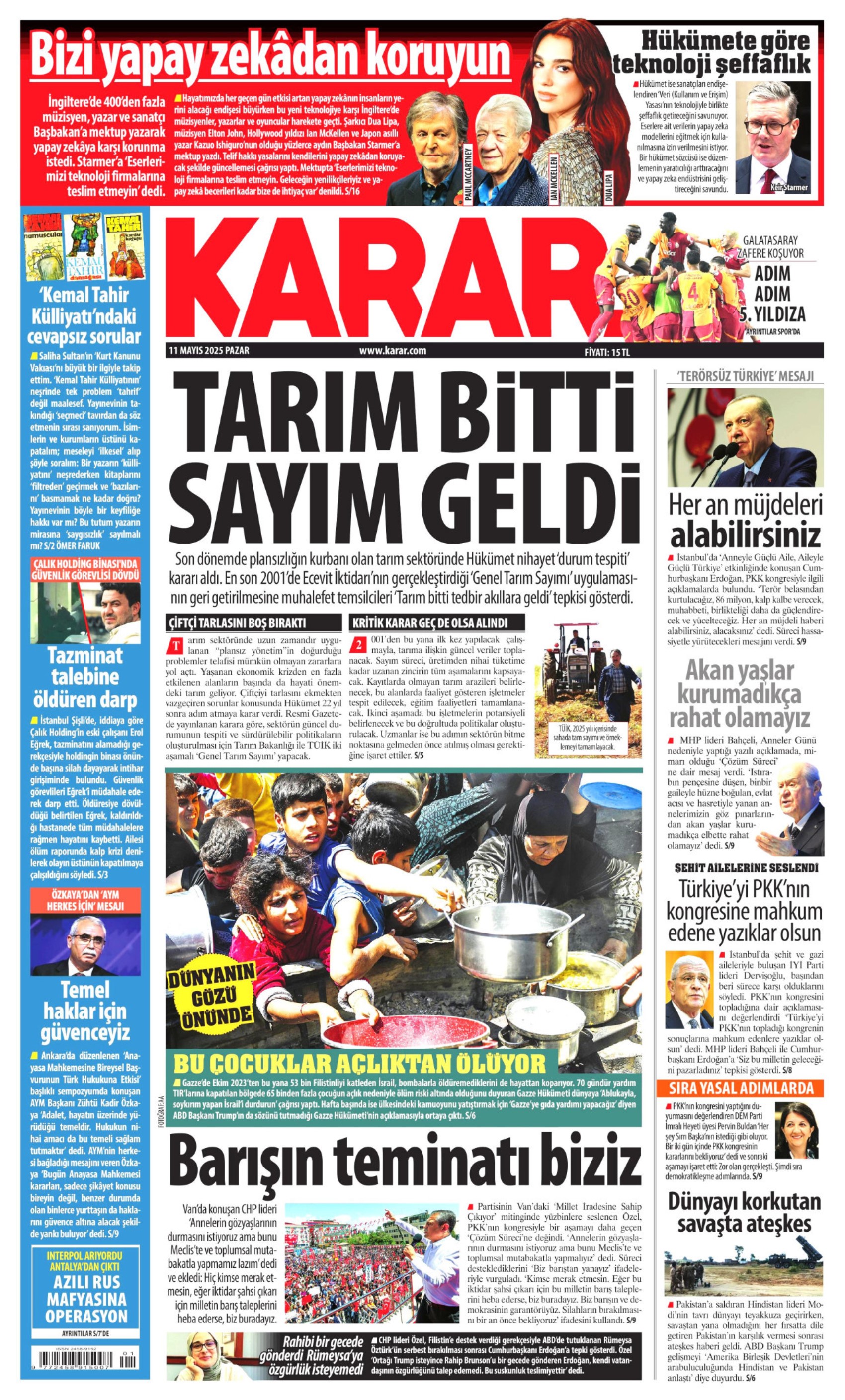11 Mayıs 2025 gazete manşetleri... Erdoğan, terör örgütü PKK'nın sözde kongresi hakkında ilk kez konuştu: Gazeteler nasıl gördü?