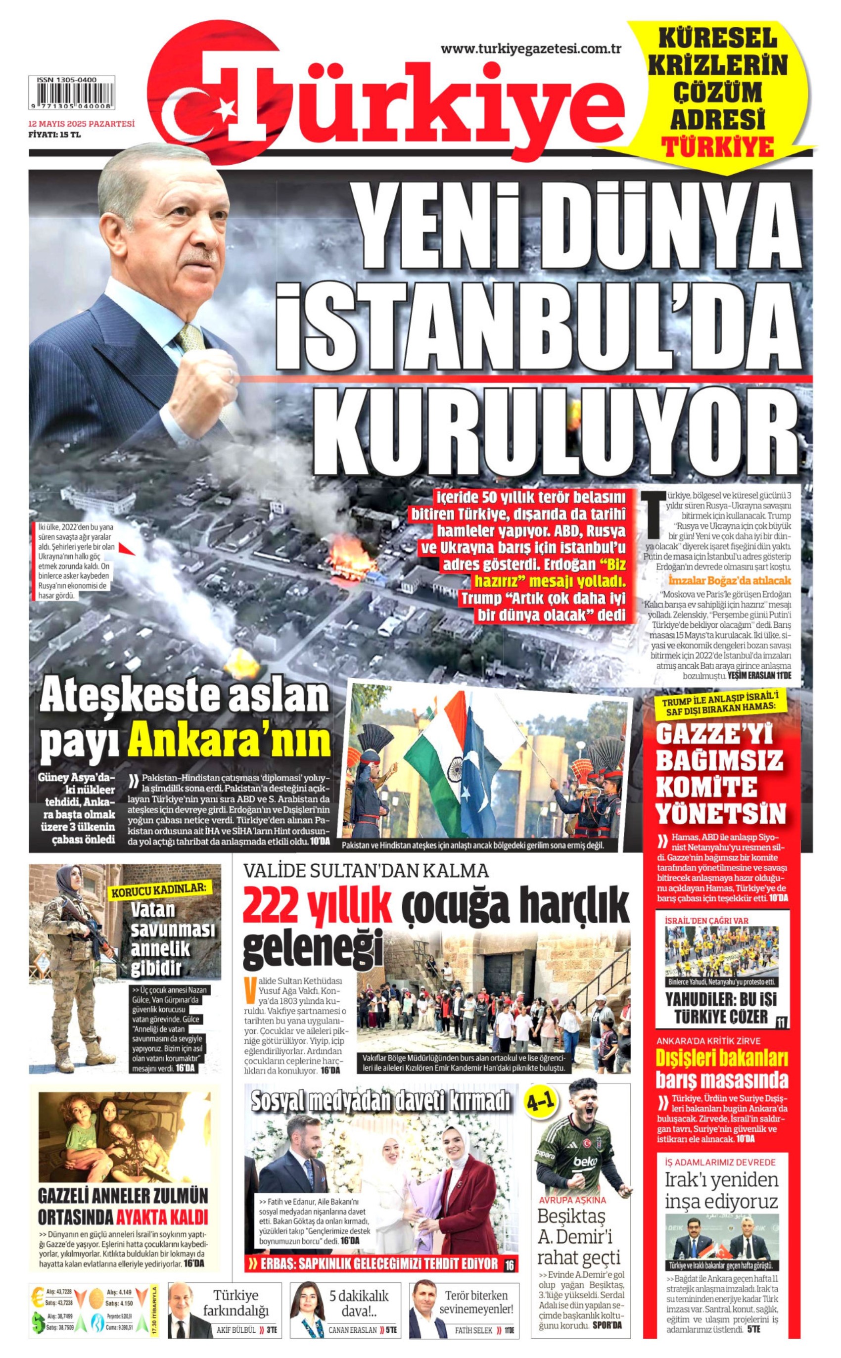 12 Mayıs 2025 gazete manşetleri