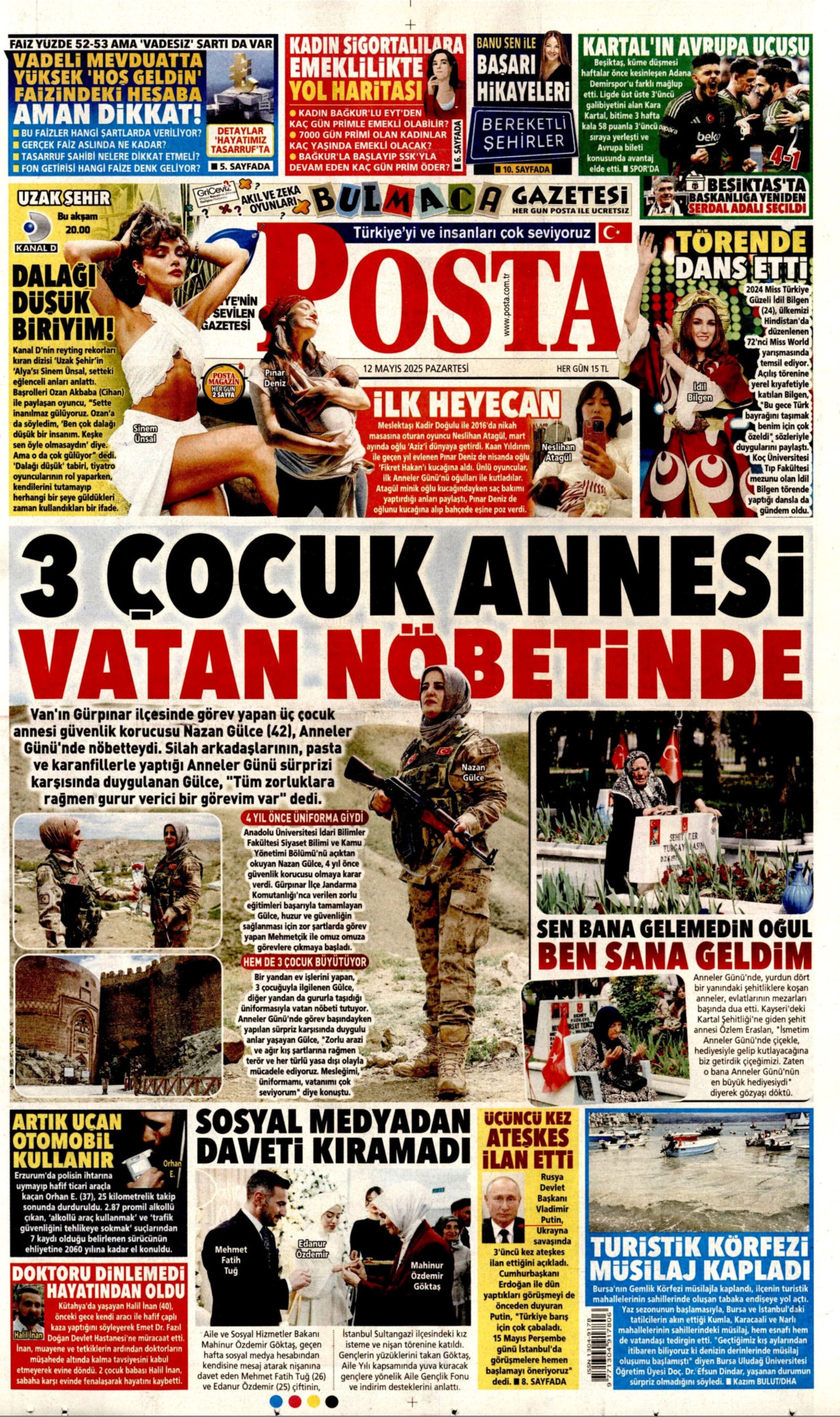 12 Mayıs 2025 gazete manşetleri