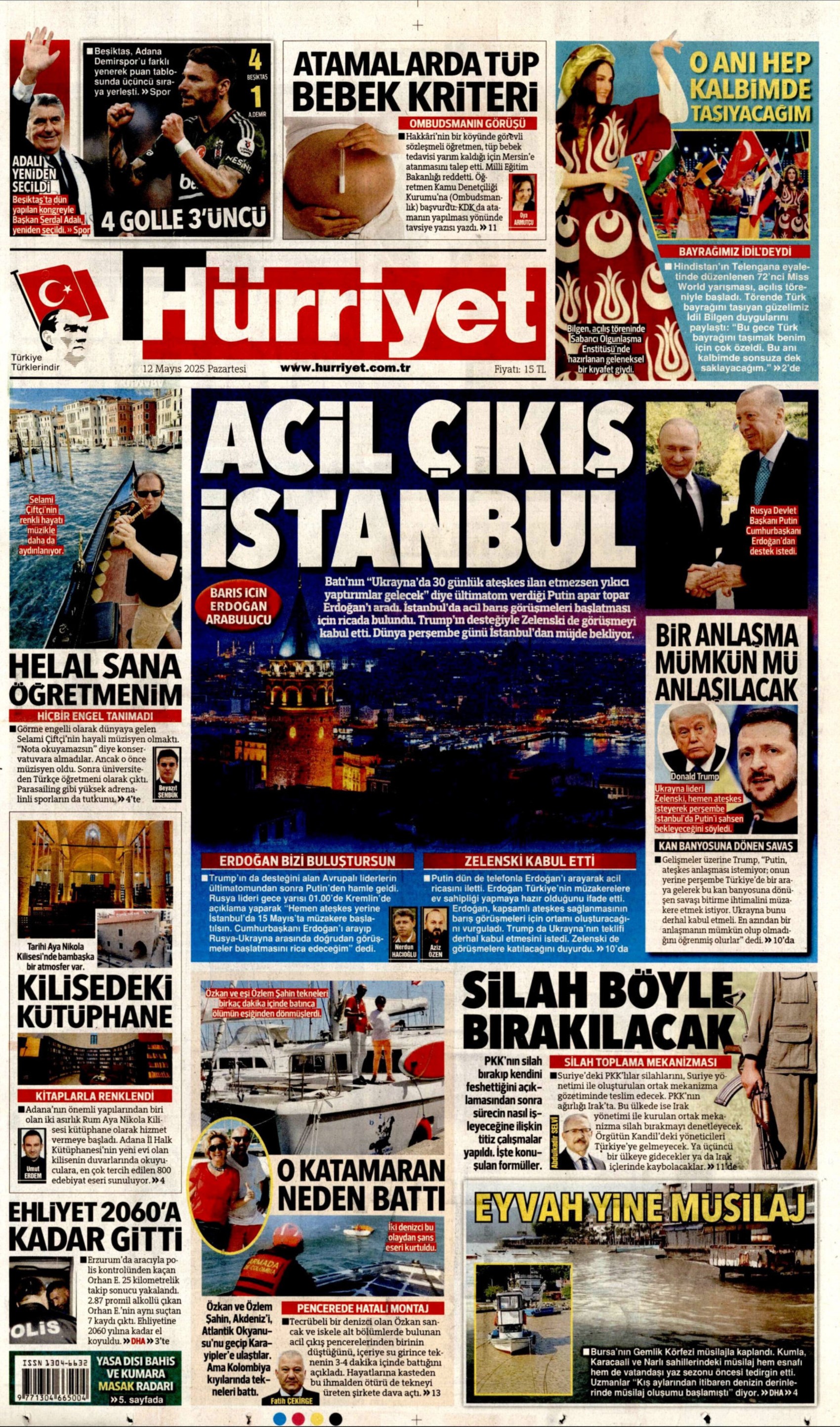 12 Mayıs 2025 gazete manşetleri