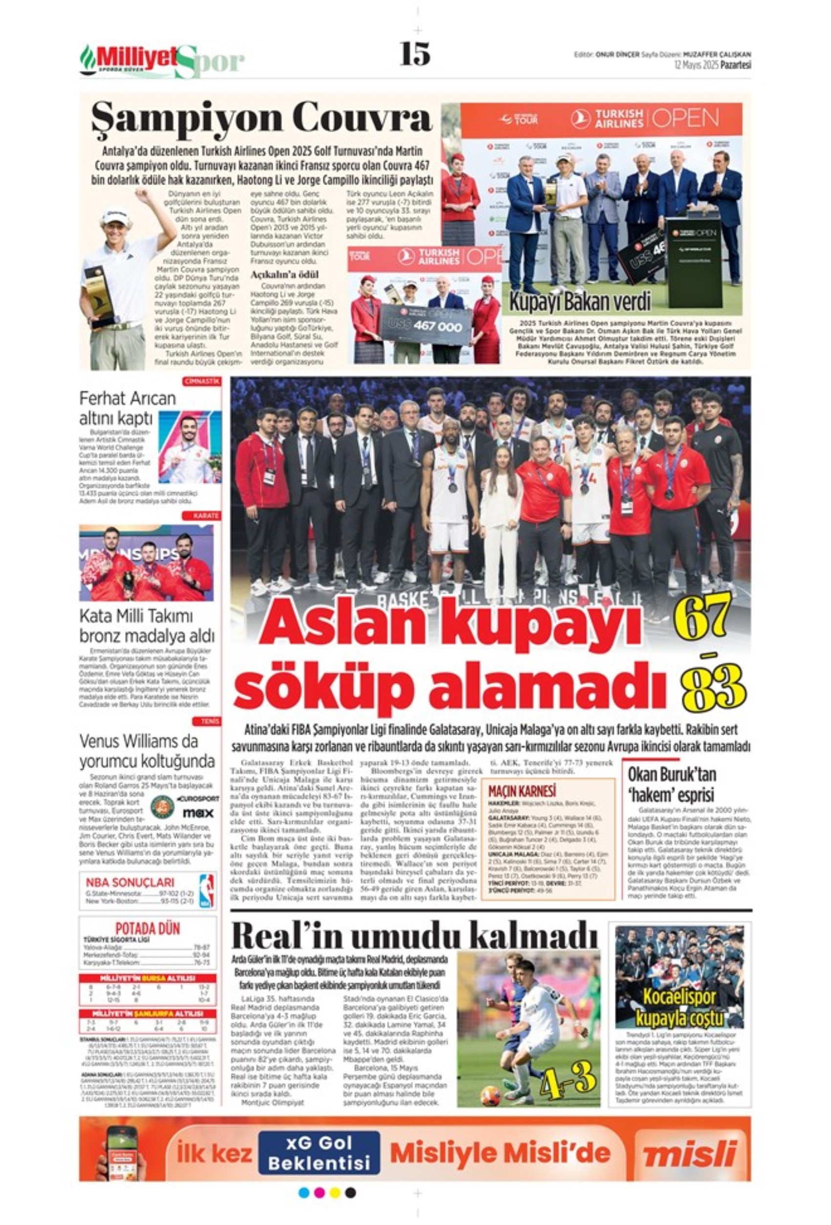 Sporda günün manşetleri: Fenerbahçe'nin yeni golcüsü belli oluyor