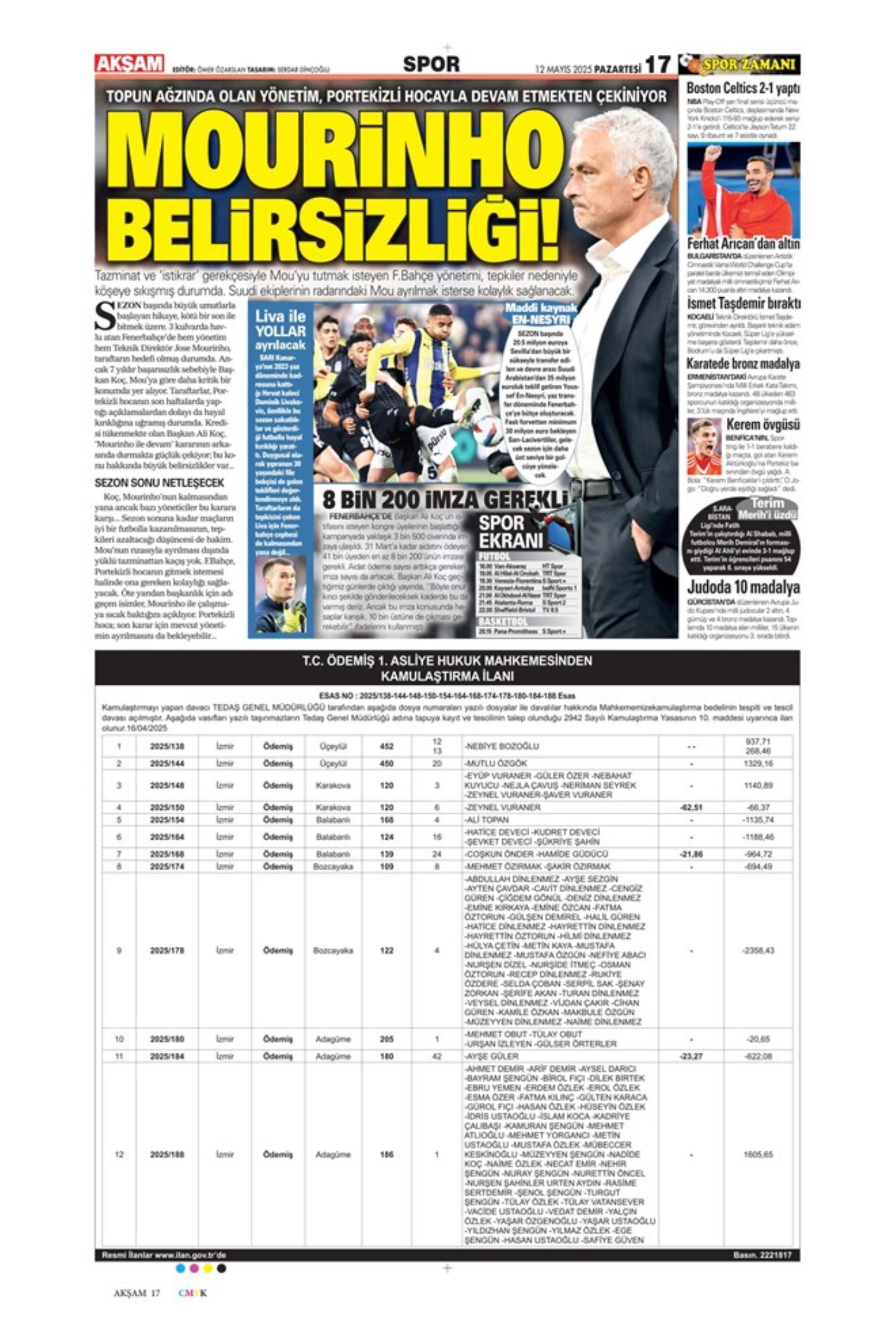 Sporda günün manşetleri: Fenerbahçe'nin yeni golcüsü belli oluyor